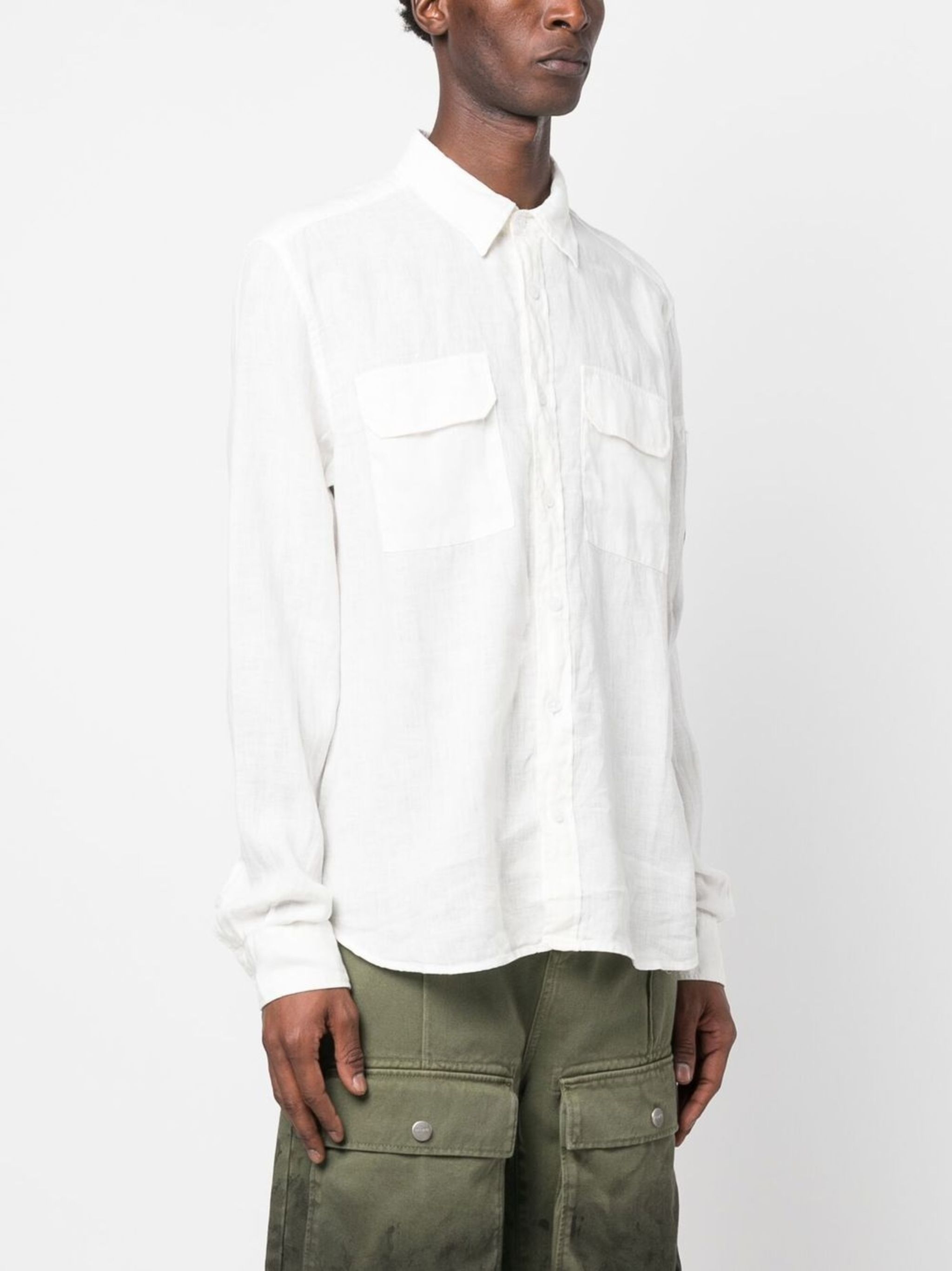 C.P. Company o1y1224 Linen Shirt in White Size US M / EU 48-50 / 2 - 3 Thumbnail