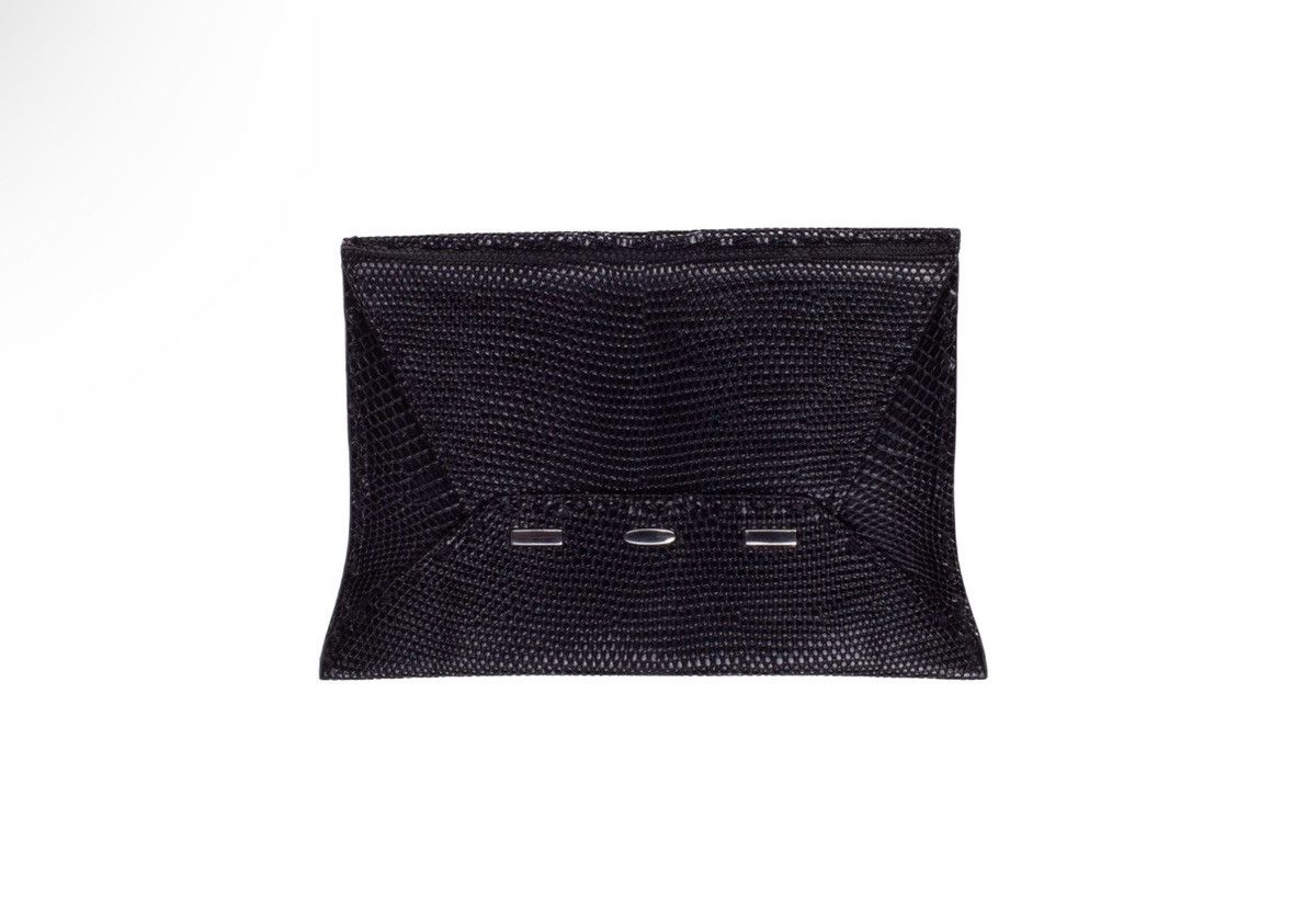 image of Vintage Black Lizard Skin Leather Card Holder Wallet, Men's