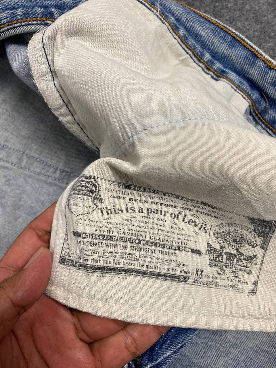 Levi's vintage levis 501xx distressed denim nice design Size US 42 / EU 58 - 14 Thumbnail