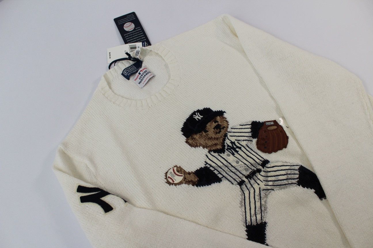 Polo Ralph Lauren Polo Ralph Lauren Yankees Bear Sweater Size US L / EU 52-54 / 3 - 11 Thumbnail