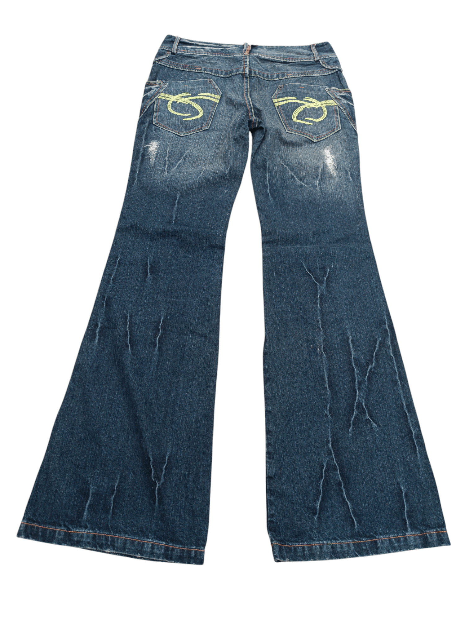 If Six Was Nine Rare Japanese Brand Ryu Ryu Super Flared Distressed Jeans Size US 32 / EU 48 - 9 Thumbnail