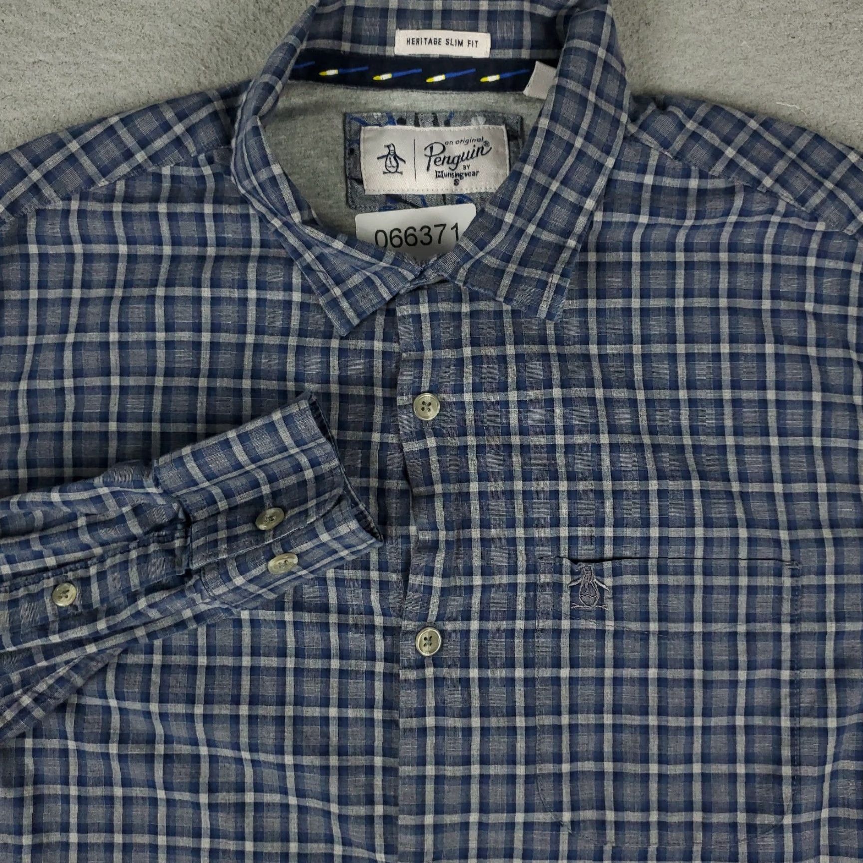 Original Penguin Original Penguin Shirt Mens Medium Blue Plaid Long Sleeve Button-Up Casual Size US M / EU 48-50 / 2 - 2 Thumbnail