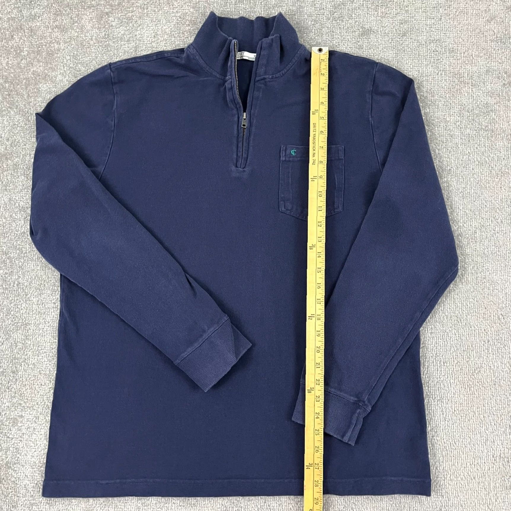 Vintage Criquet Sweater Mens XL Blue Organic Cotton Quarter Zip Pullover Long Sleeve Classic Outdoor Size US XL / EU 56 / 4 - 4 Thumbnail
