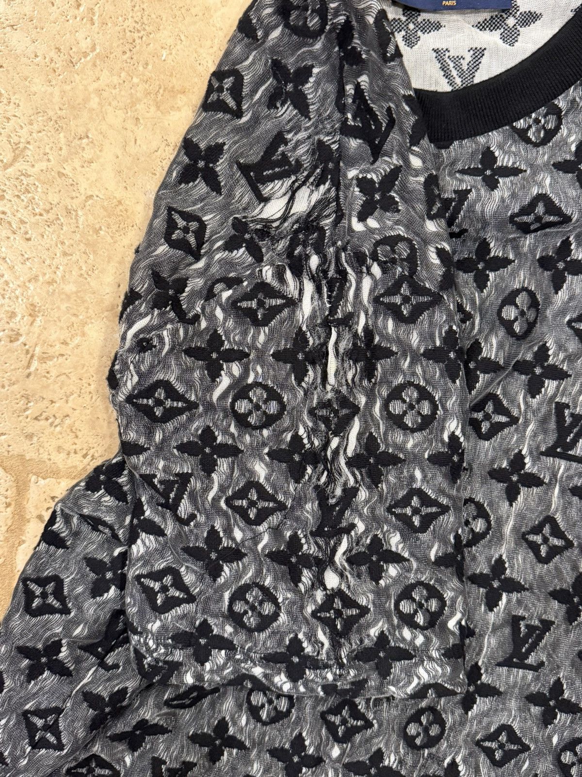Louis Vuitton Louis Vuitton x Virgil Abloh 2022 Monogram Mesh T-Shirt Size US XXL / EU 58 / 5 - 11 Thumbnail