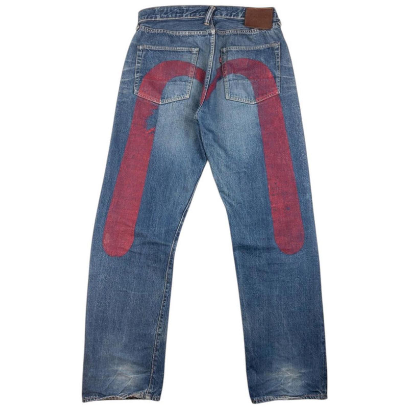 Evisu evisu jeans Size 32x34 Diacock Painted Selvedge Denim | Grailed