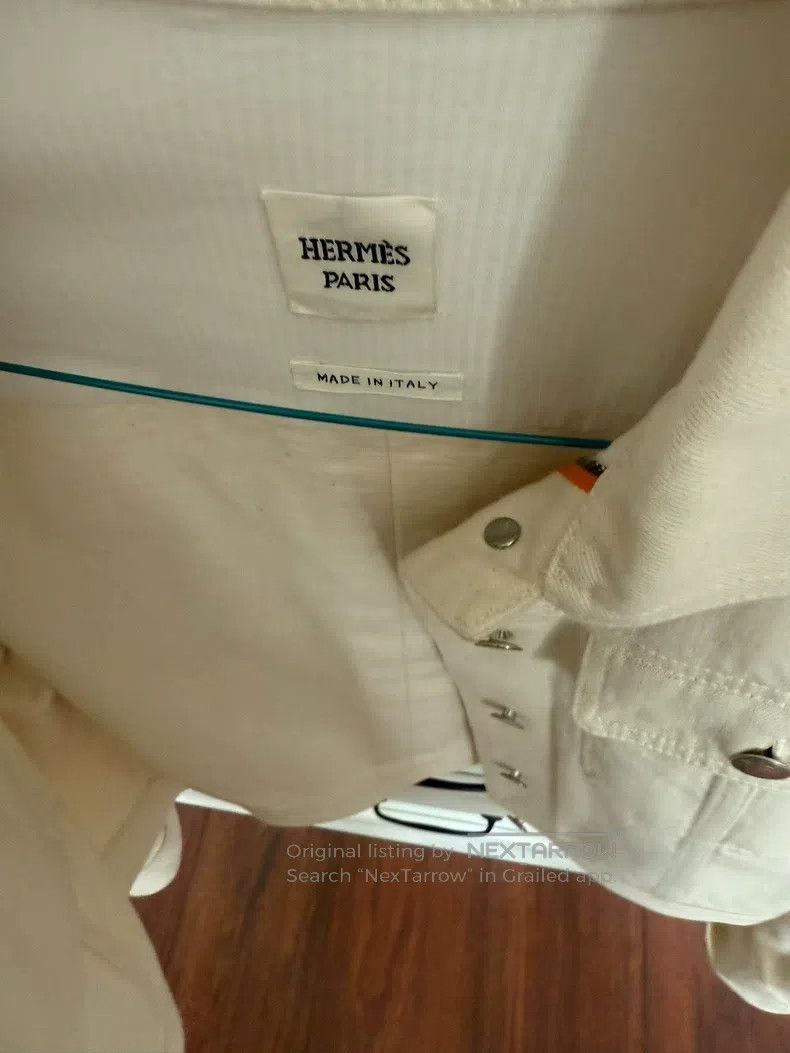 Hermes Hermes White Denim Jacket Size XS / US 0-2 / IT 36-38 - 3 Thumbnail