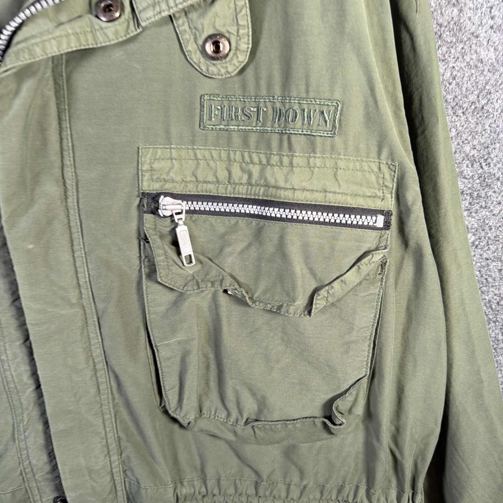 Vintage Vintage First Down Jacket Mens Large Green 90s Military Gorp Size US L / EU 52-54 / 3 - 3 Thumbnail