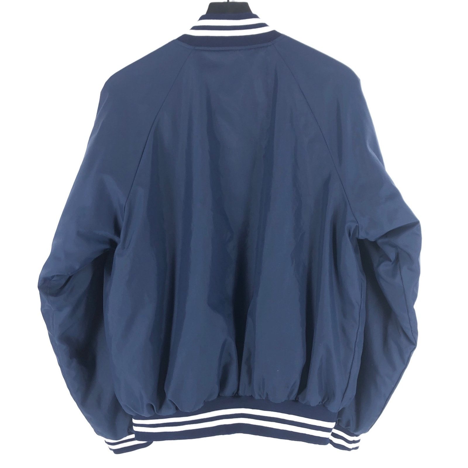 Retro Navy Blue Color Blocked Jacket