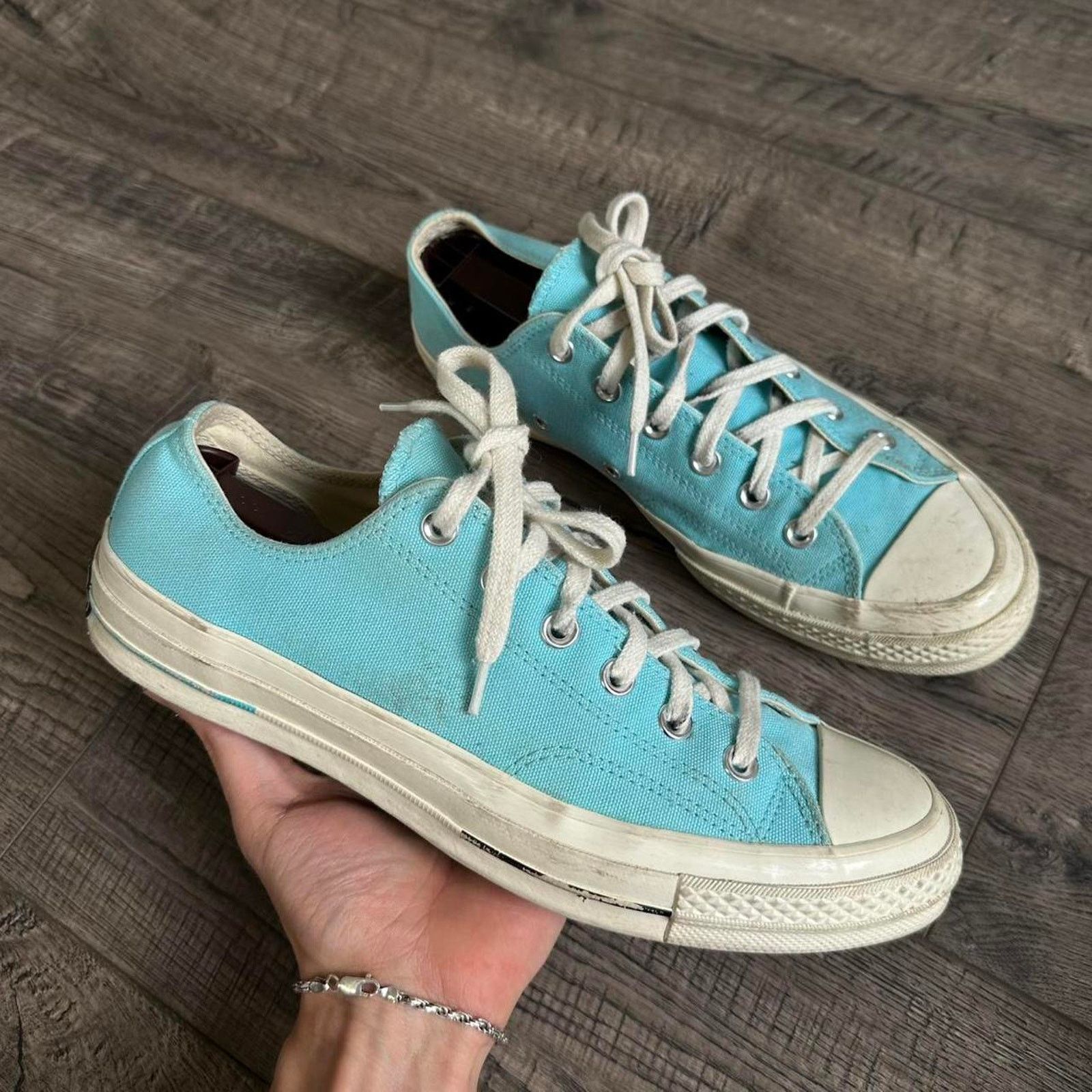 Converse Baby Blue Aqua Chuck Taylor Converse OX Low Chuck 70 Sneaker Size US 8 / EU 41 - 1 Thumbnail