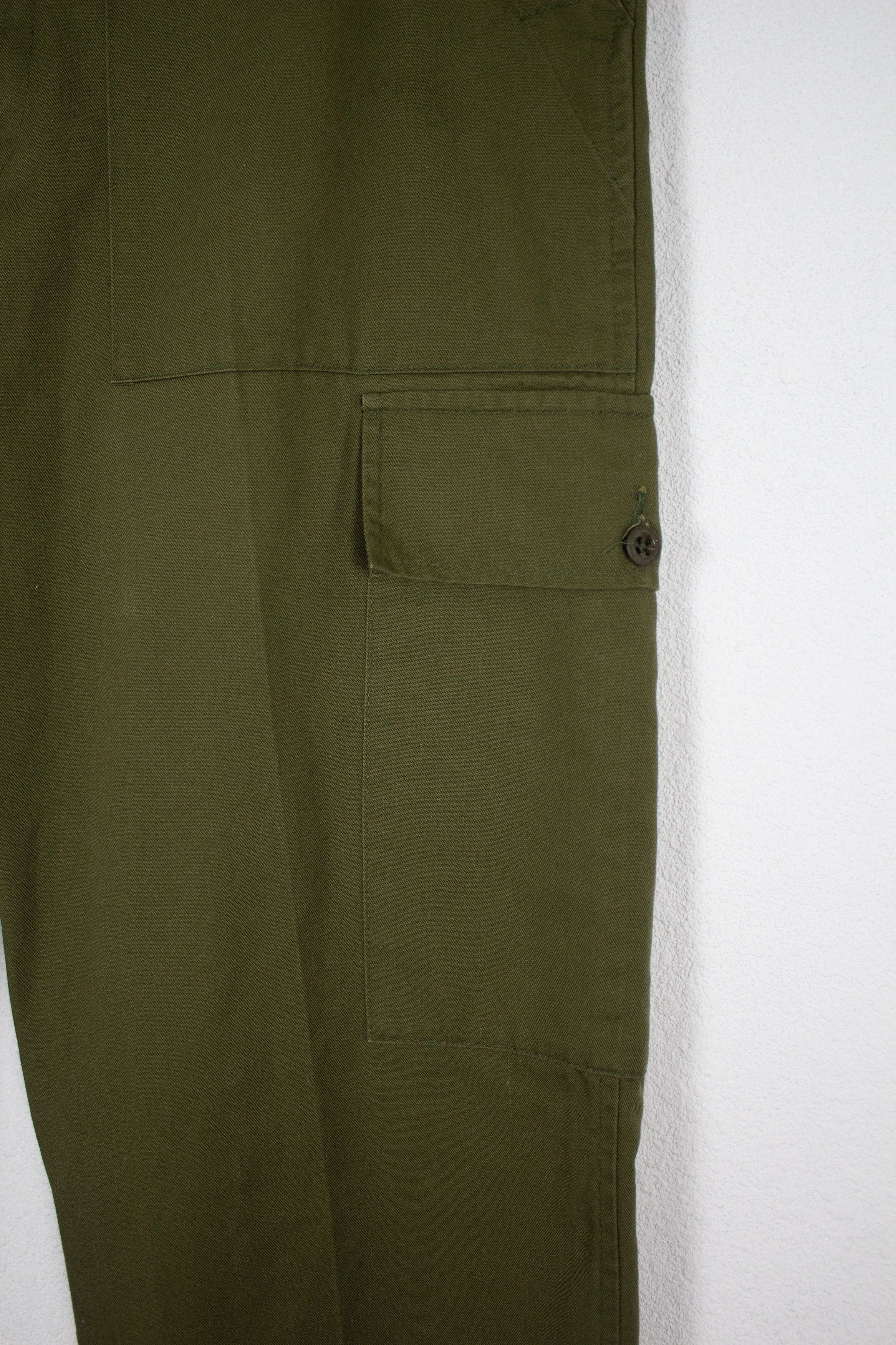 Vintage Vintage Army WWII Military Green Cargo Fatigues Trousers Size US 33 - 4 Thumbnail