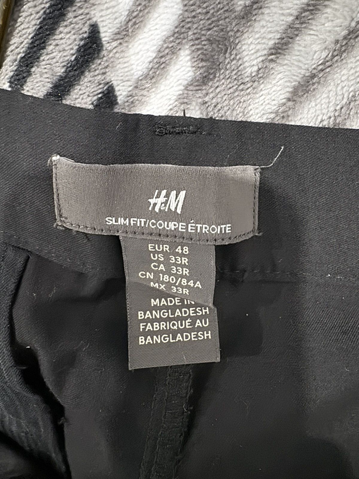 H&M H&M Men's Slim Fit Black Dress Pants Size: 33R Size US 33 - 3 Thumbnail