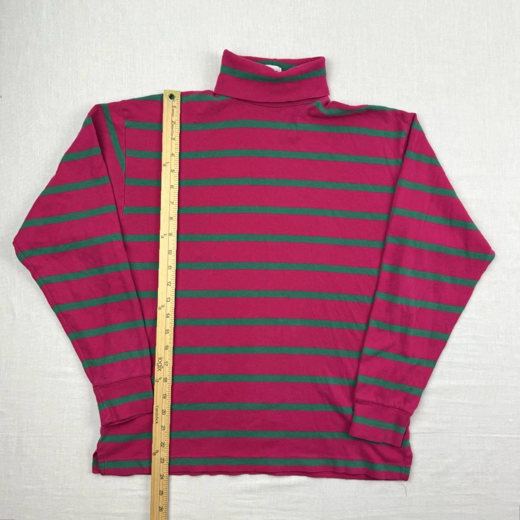 Gap VINTAGE Gap Turtleneck Shirt Womens Medium Pink Striped Long Sleeve 90s Y2K Size M / US 6-8 / IT 42-44 - 6 Thumbnail