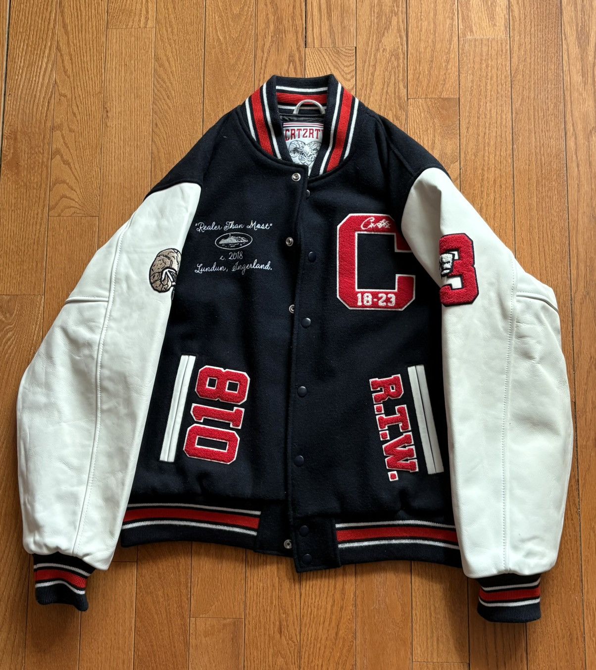 Corteiz Corteiz Goat Varsity Jacket Navy Size US L / EU 52-54 / 3 - 2 Thumbnail