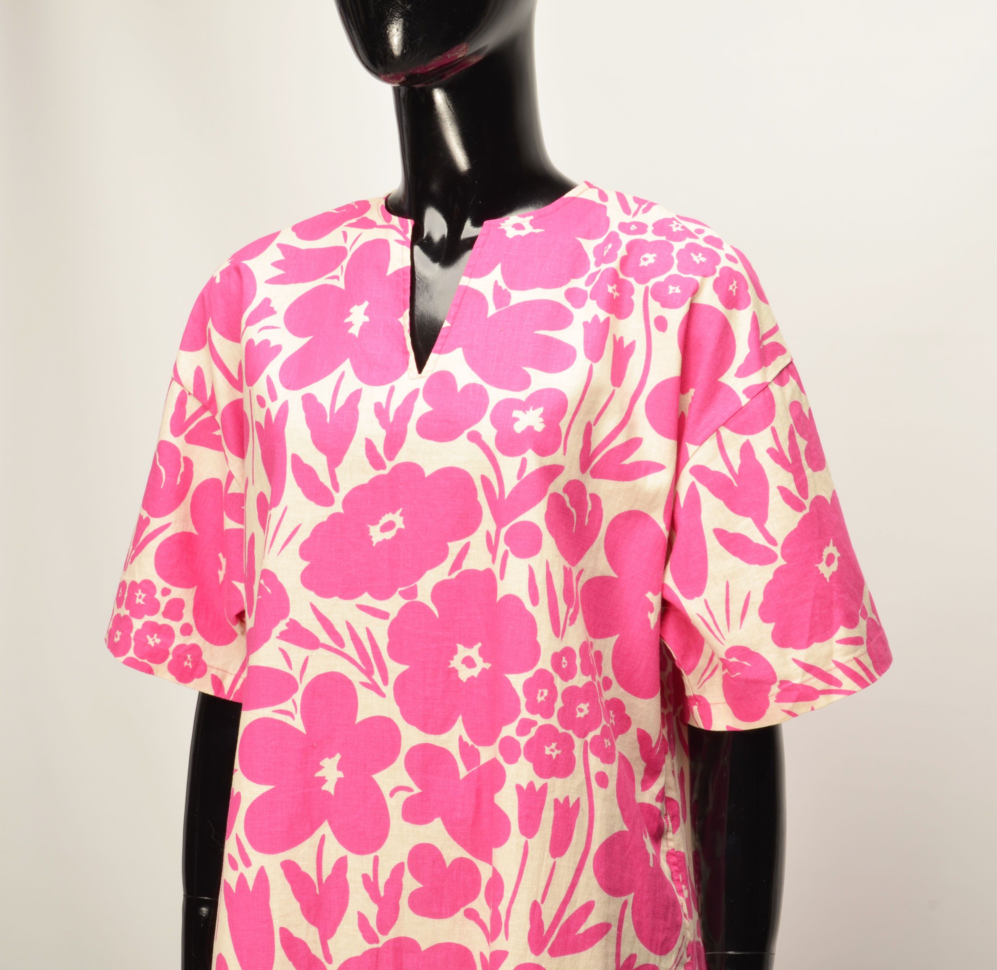 Marimekko Marimekko X Uniqlo Floral Pink Kaftan Dress Size S / US 4 / IT 40 - 2 Thumbnail