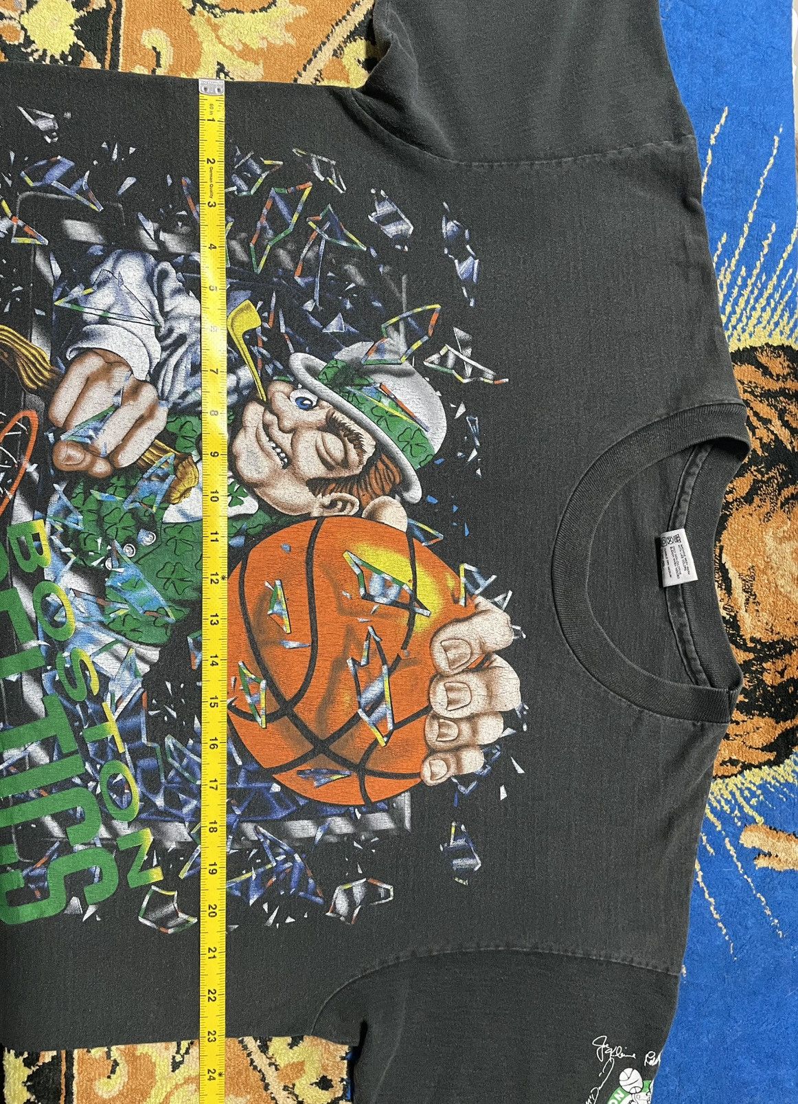 NBA Vintage 90s NBA Boston Celtics Shattered Backboard T-Shirt. Size US XL / EU 56 / 4 - 7 Thumbnail