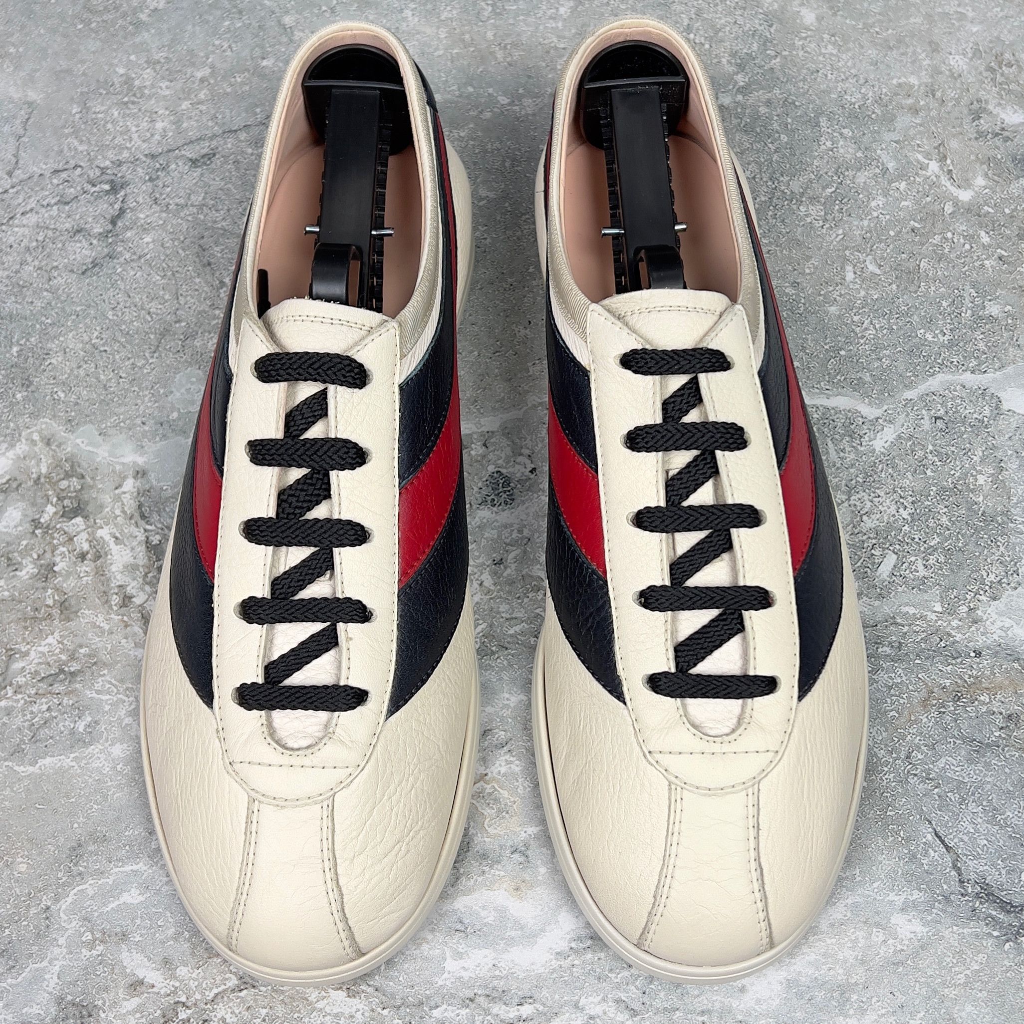 Gucci Falacer Hebron Sneaker Web Bee Embroidery Leather Size US 8 / EU 41 - 5 Thumbnail