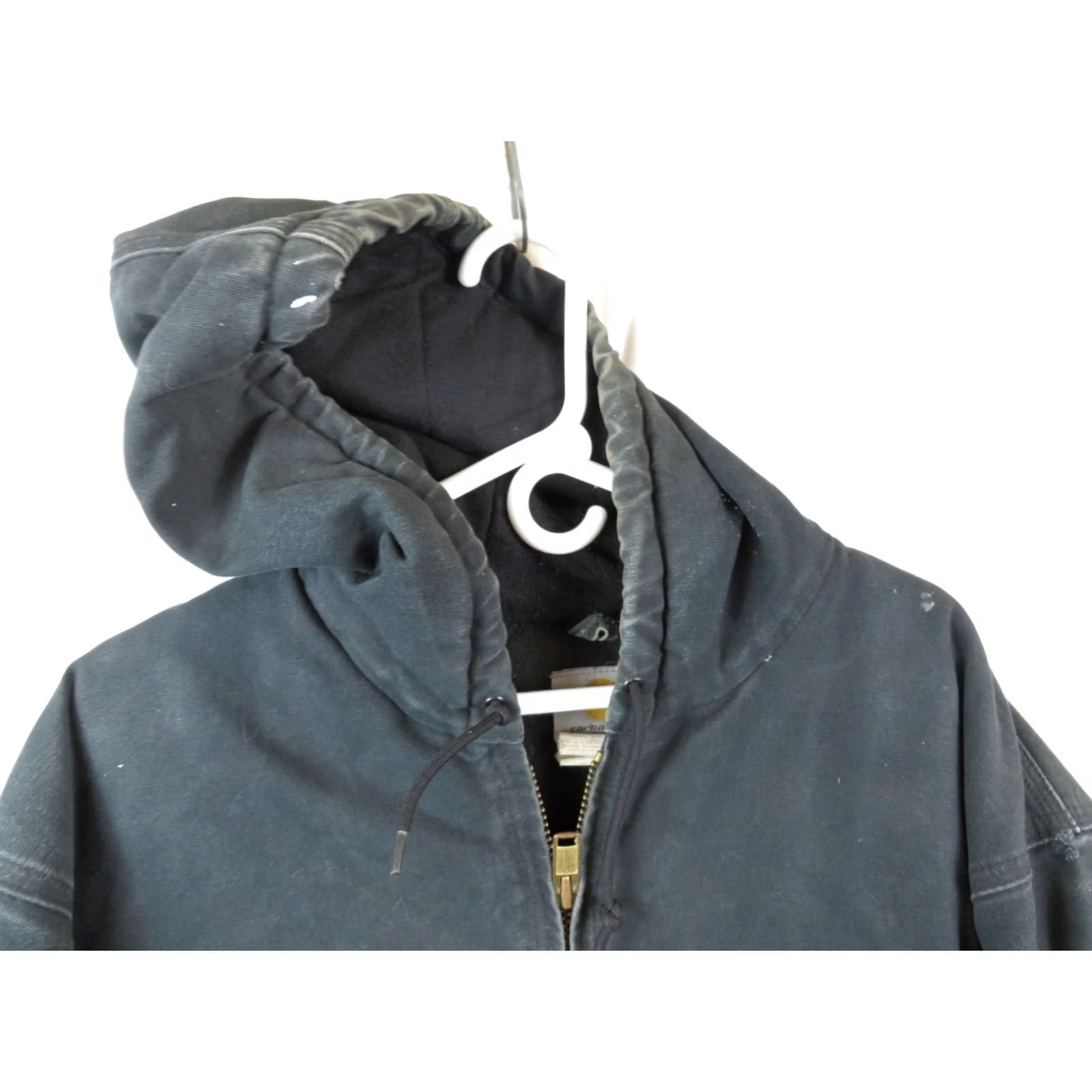 Carhartt VINTAGE Carhartt J140 Black Hooded Chore Jacket XL Men’s Overcoat Mid-Length Canvas Cotton Winter Workwear Casual Regular Fit Size US XL / EU 56 / 4 - 4 Thumbnail
