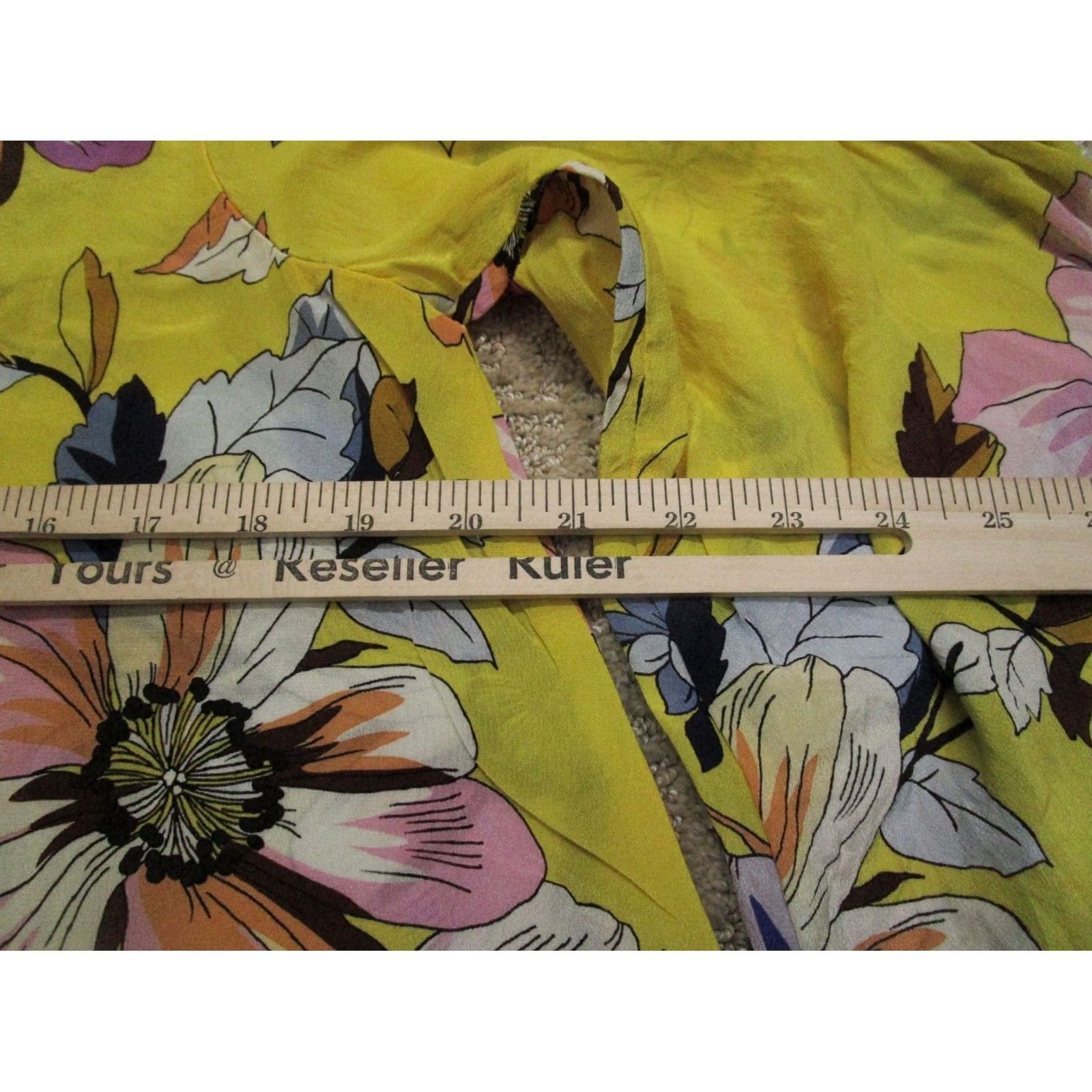 Johnny Was Johnny Was Shirt Women XS Yellow Floral Silk Blouse Bell Sleeve Bohemian, Designer, Flower, Colorful, Tunic, Casual, Travel, Party/Cocktail Women XS Size XS / US 0-2 / IT 36-38 - 5 Thumbnail
