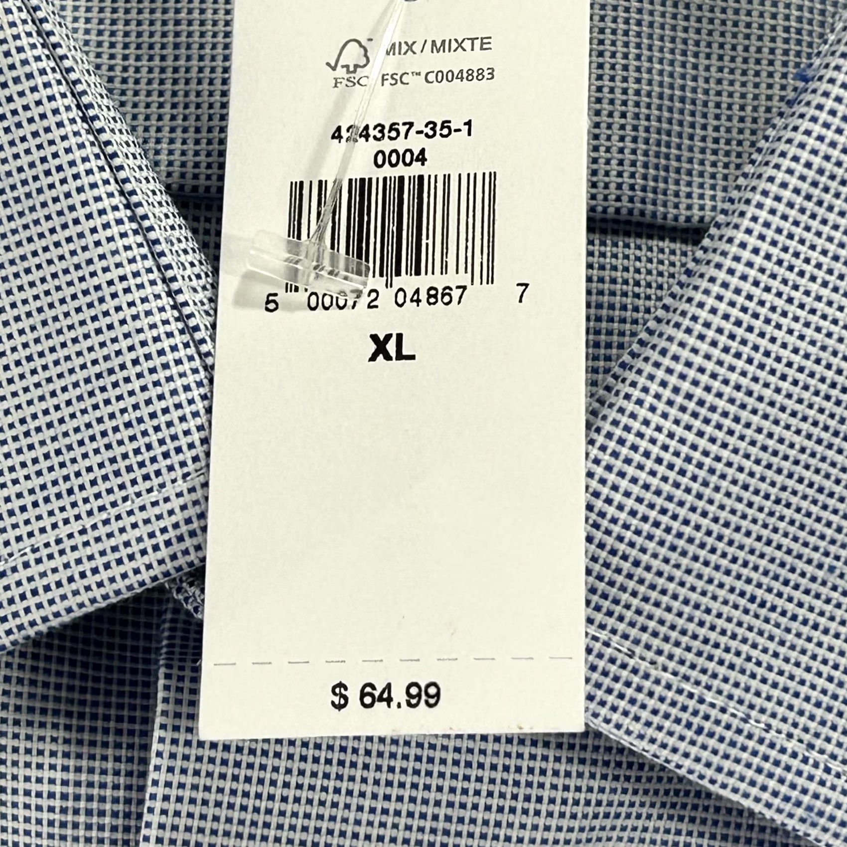 Banana Republic Banana Republic Dress Shirt Mens XL Blue Check Non-Iron Long Sleeve Untucked Regular Fit Shirt Size 46R - 4 Thumbnail