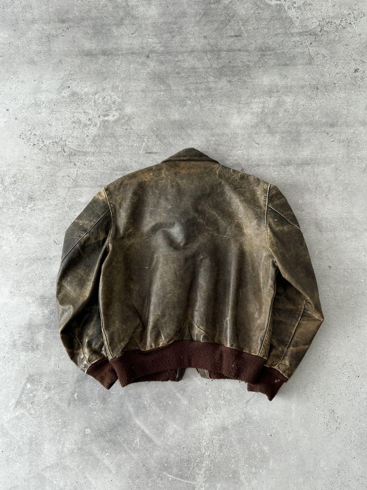 Vintage 1970s Vintage USAF A2 ‘Leonhard’ Flying Leather Faded Jacket Size US S / EU 44-46 / 1 - 12 Thumbnail