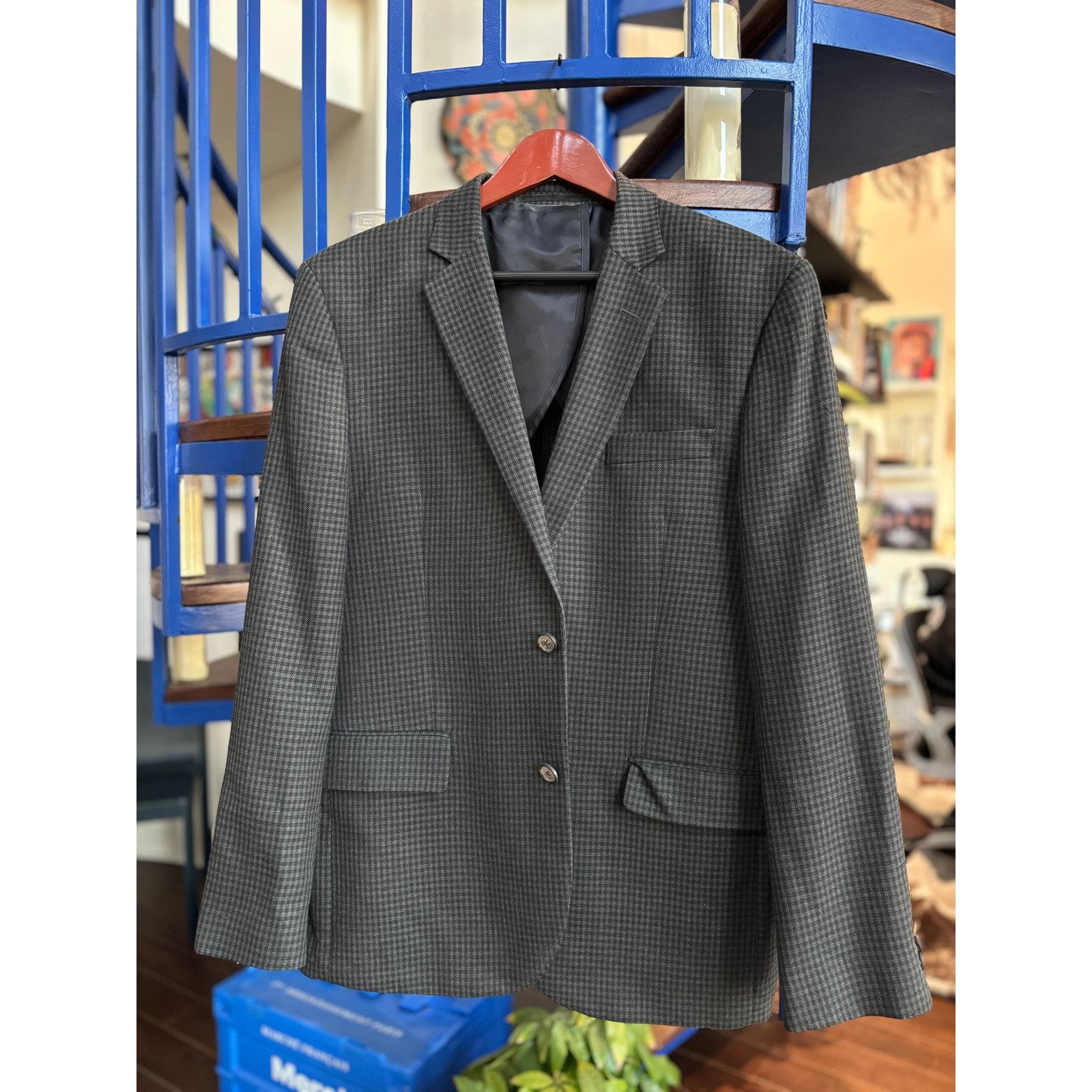 Other Hugh & Crye Gray Checkered Tailored Blazer Fits L/XL Size US L / EU 52-54 / 3 - 1 Thumbnail