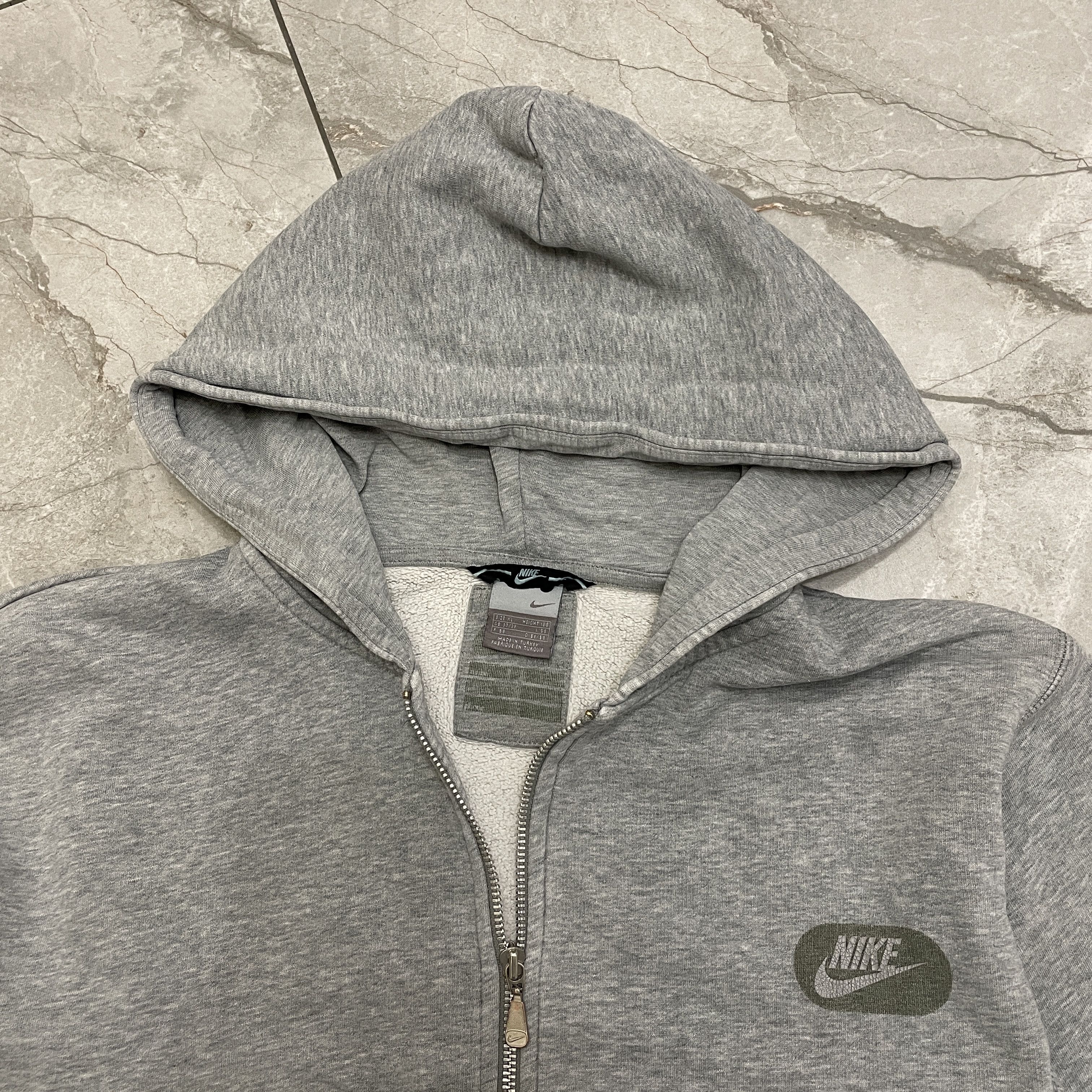 Nike Vintage Y2K Nike Gray Navy Full-Zip Hoodie Skate Grunge size Size US XL / EU 56 / 4 - 4 Thumbnail