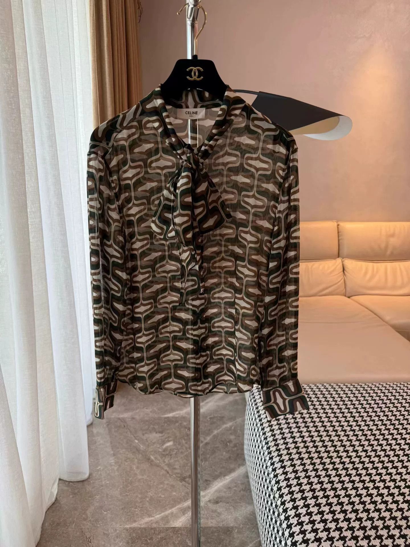 Celine Celine Silk Blouse with Sash Size S / US 4 / IT 40 - 1 Thumbnail