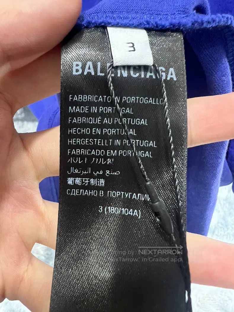 Balenciaga Balenciaga Blue Short-Sleeve T-Shirt Size US L / EU 52-54 / 3 - 4 Thumbnail