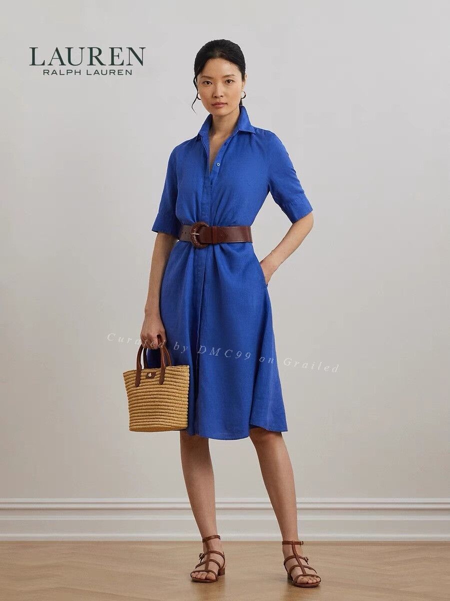 Ralph Lauren Ralph Lauren Waist-cinched Blue Dress Size M / US 6-8 / IT 42-44 - 1 Thumbnail