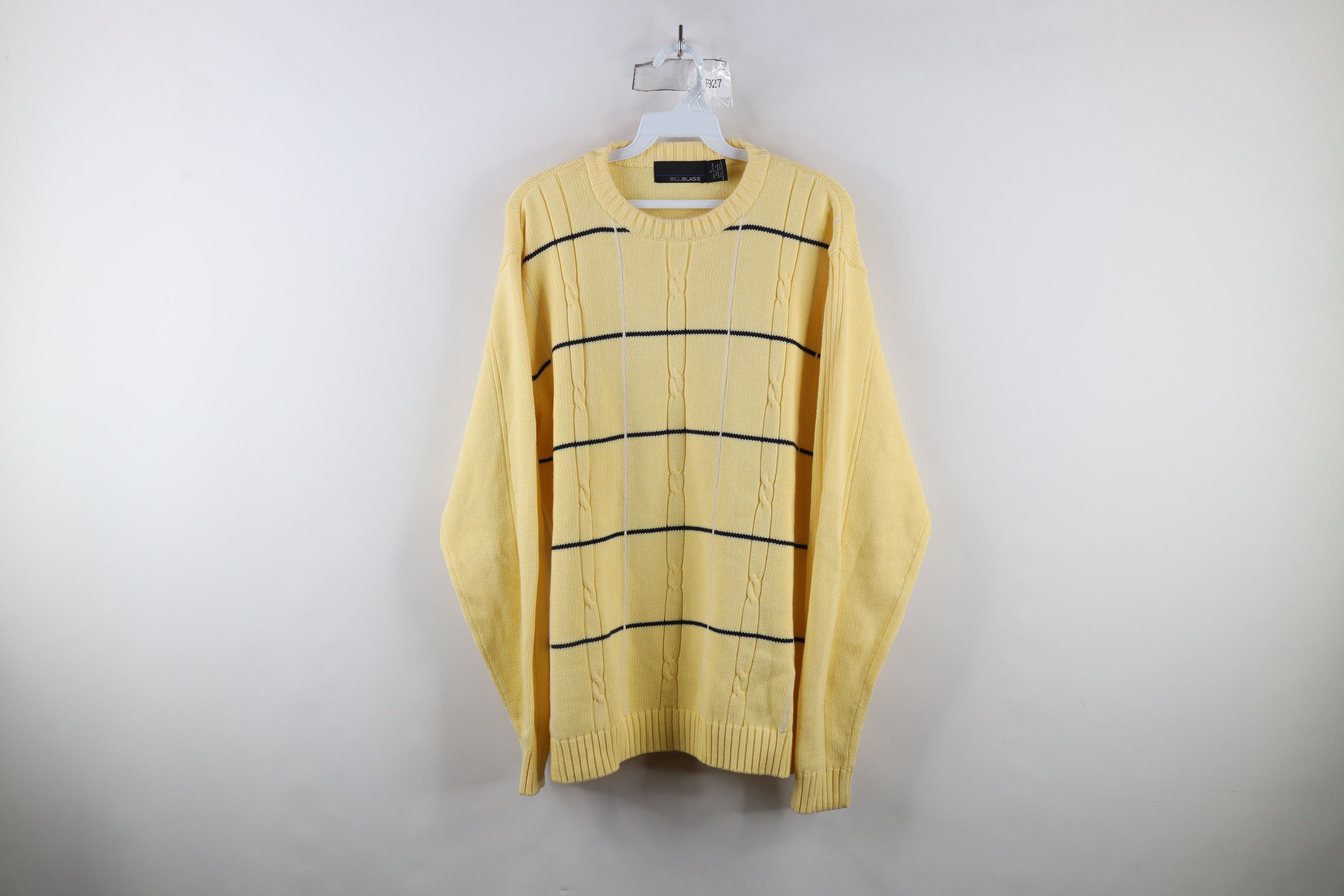 Vintage Vintage 90s Streetwear Cotton Cable Knit Crewneck Sweater Size US L / EU 52-54 / 3 - 1 Thumbnail