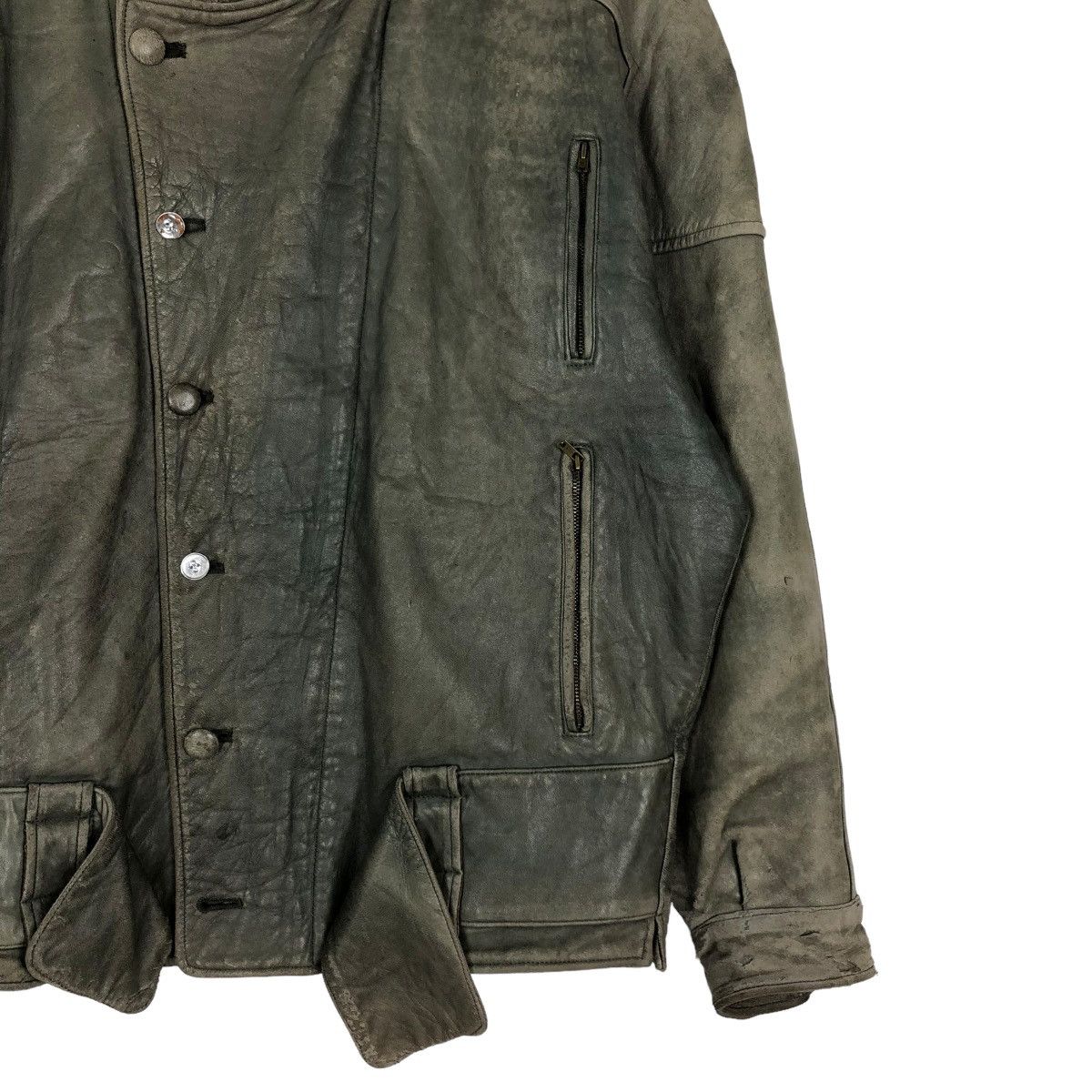 Japanese Brand 🔥VINTAGE BIKER LEATHER JACKET OLIVIER MASSUGER ISSEY MIYAKE Size US L / EU 52-54 / 3 - 5 Thumbnail