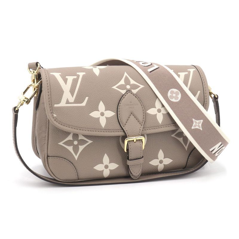 Louis Vuitton Diane Shoulder Bag Monogram Empreinte Leather Beige Mini