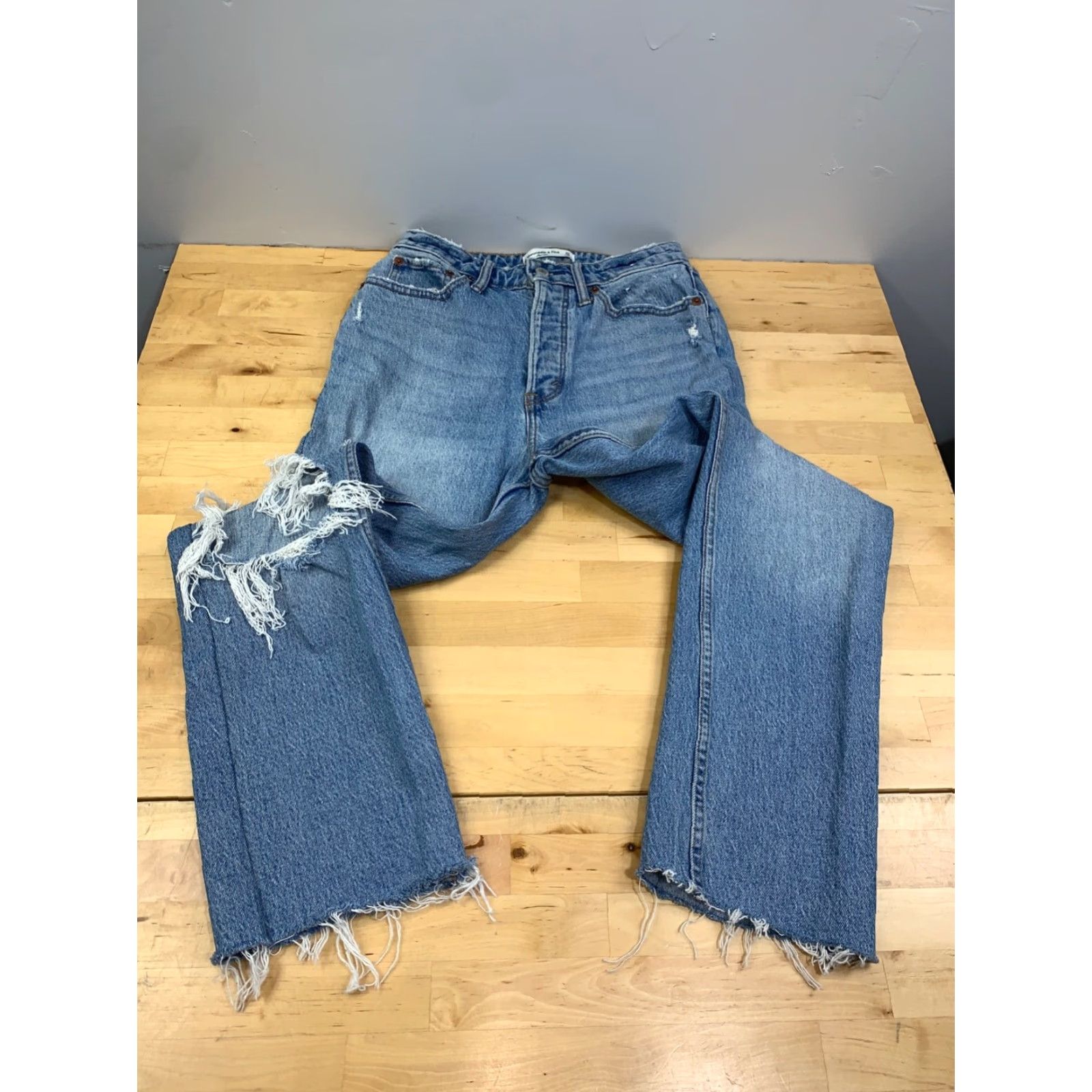 Abercrombie & Fitch VINTAGE Abercrombie & Fitch Jeans Women 25 Blue 90s Love High Rise Straight 27 In Inseam Mens? Size 42" / US 20 - 2 Thumbnail