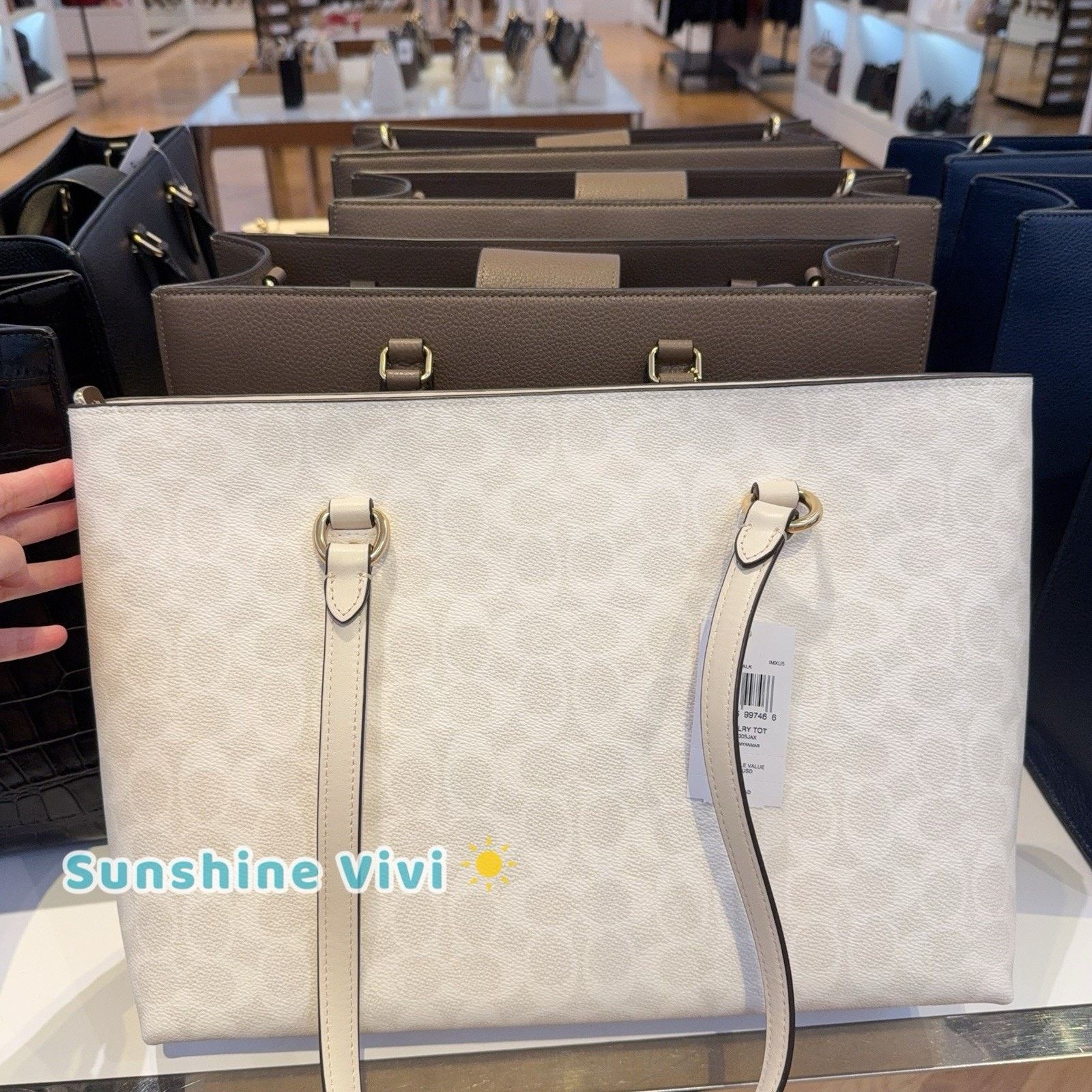 Coach NWT COACH Station Tote Bag Canvas CCD69 Gold/White/Chalk Size ONE SIZE - 5 Thumbnail