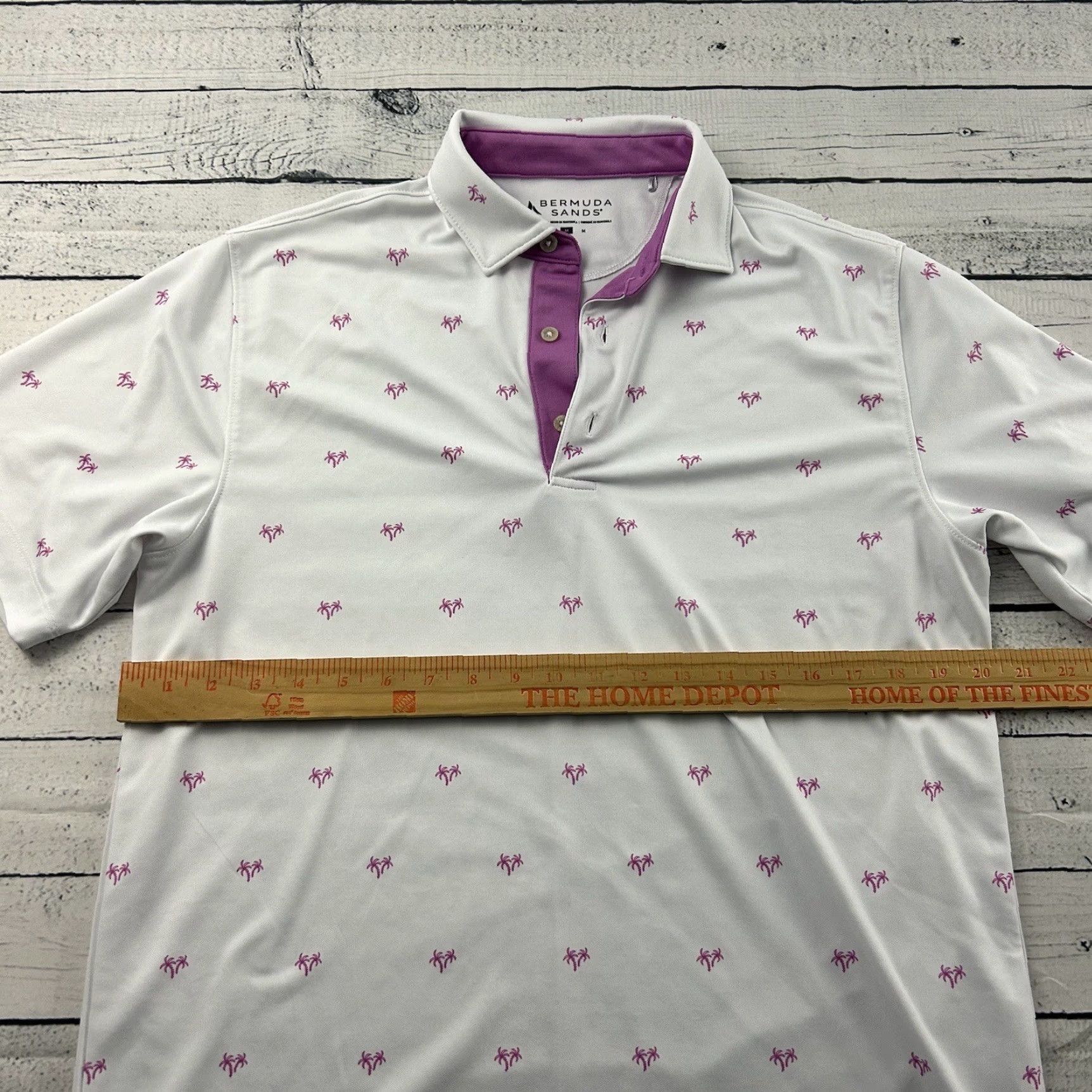 Vintage Bermuda Sands Palm Tree Short Sleeve Golf Polo Shirt Men's Medium White Size US M / EU 48-50 / 2 - 5 Thumbnail