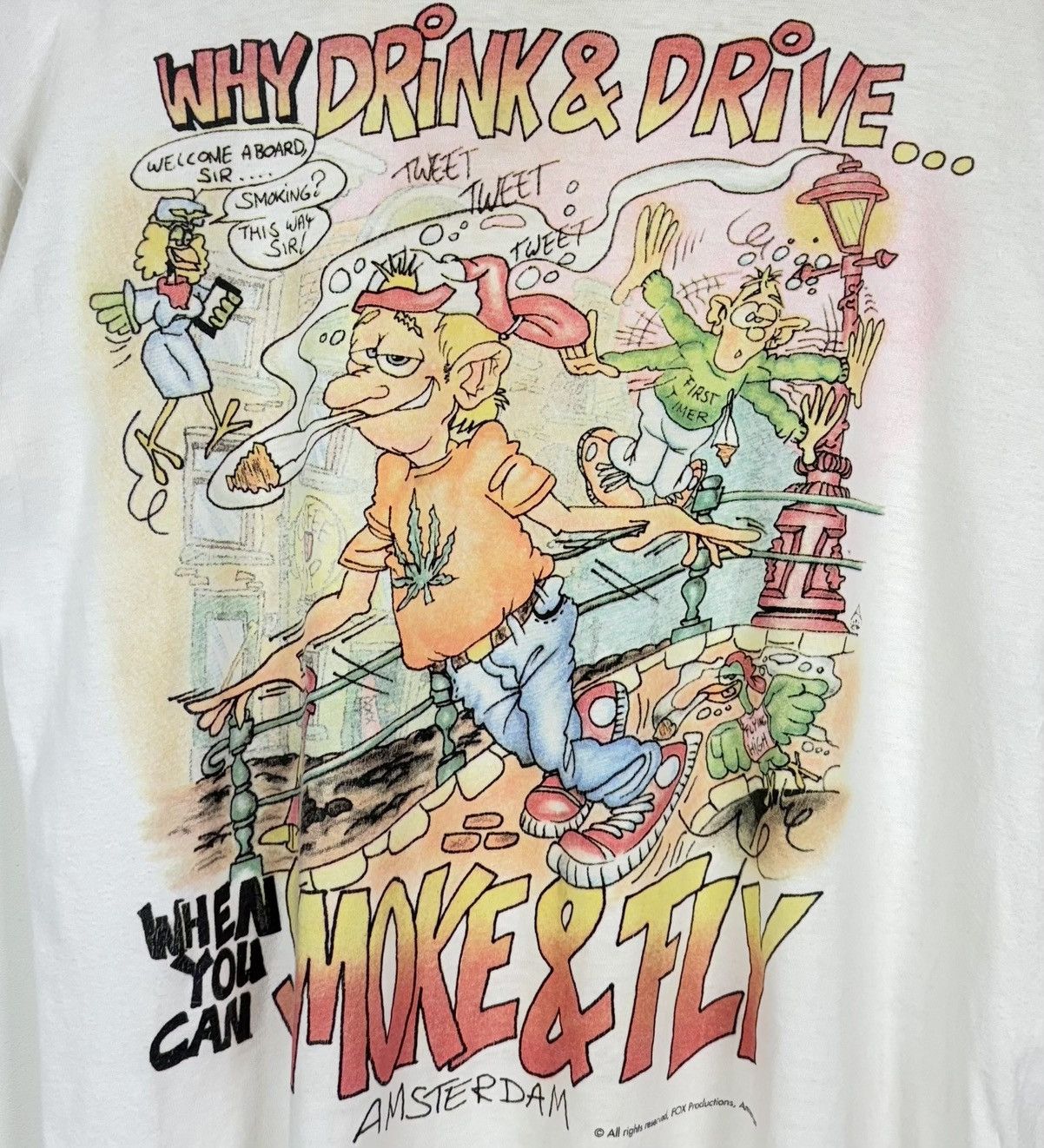 Vintage Humor Amsterdam Why Drink & Drive When You Can Smoke & Fly Size US M / EU 48-50 / 2 - 2 Thumbnail