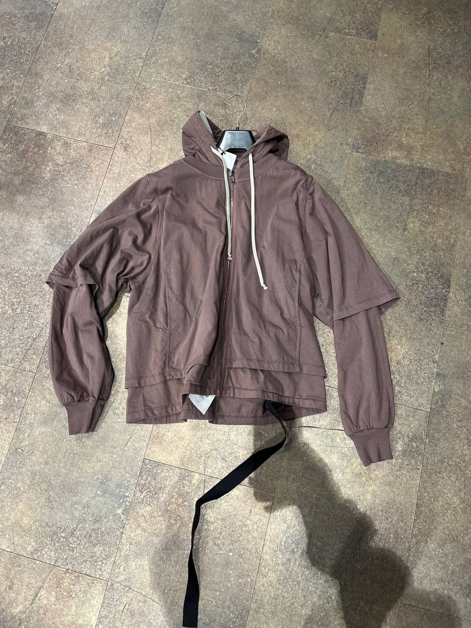 Image of Rick Owens Drkshdw Cotton Hustler Zip Hoodie in Plum, Men's (Size XL)