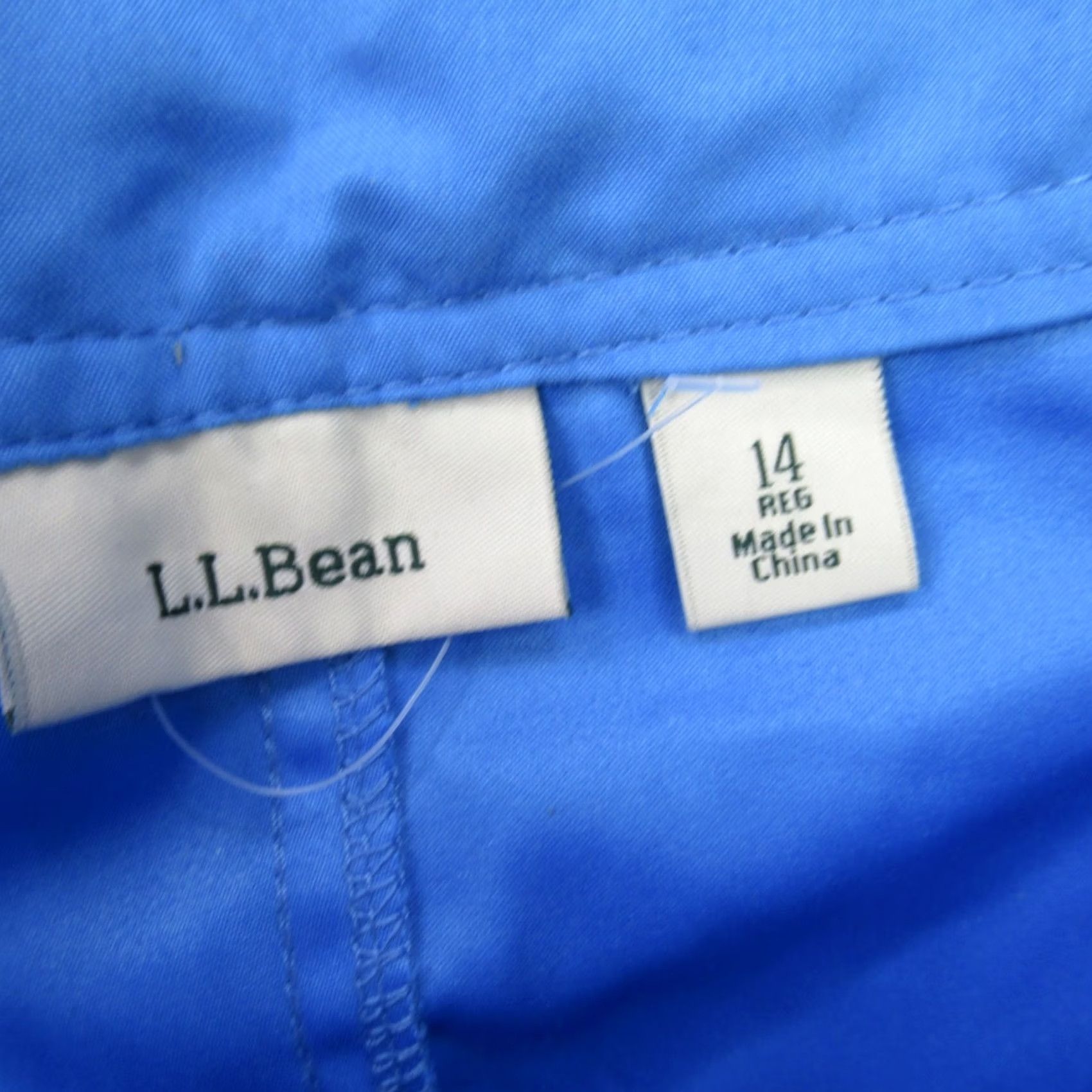 Vintage LL Bean Shorts Chino Womens 14 Blue Lightweight Outdoors Pockets Snap Size 36" / US 14 / IT 50 - 3 Thumbnail