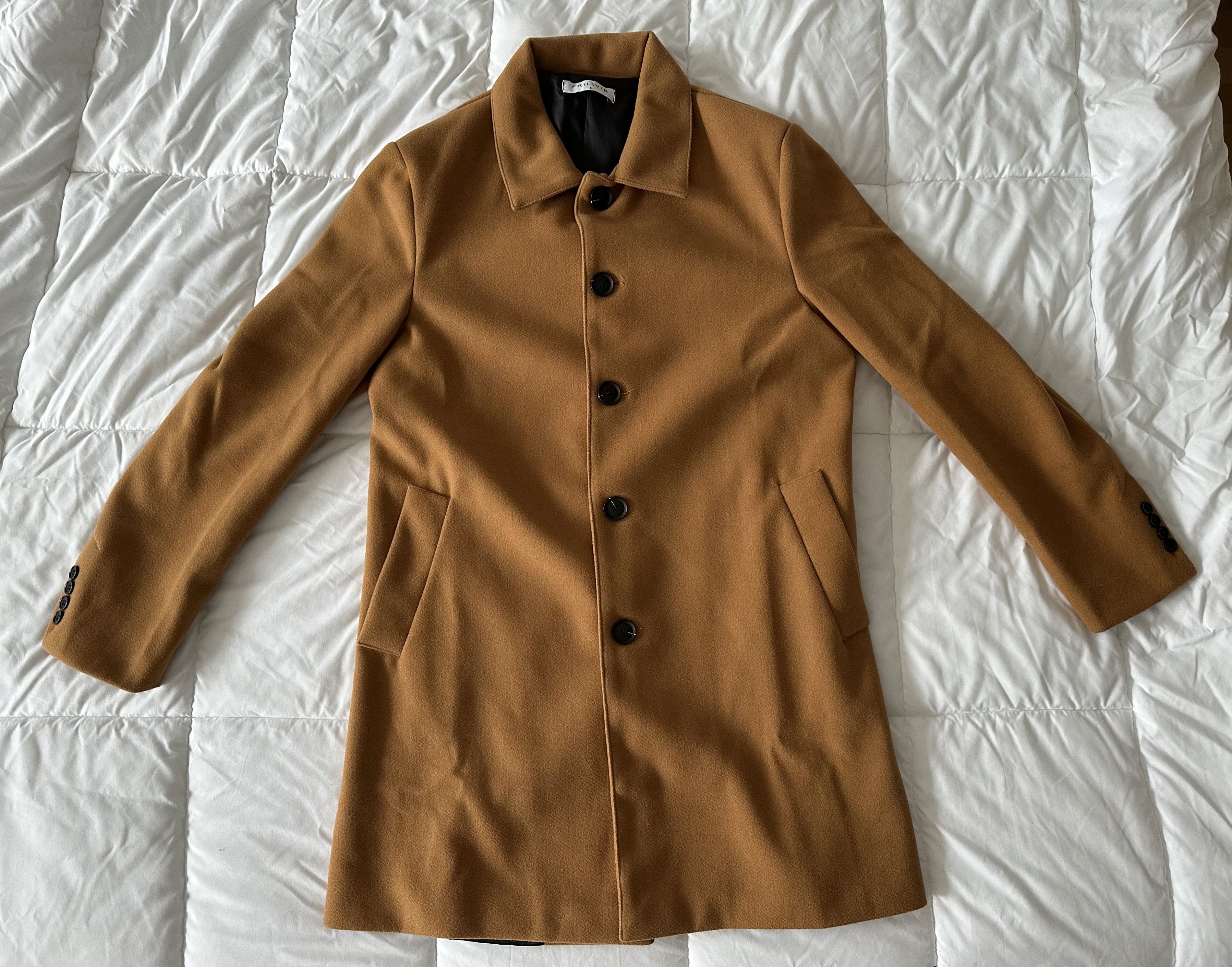 Other FRILIVIN PEA COAT MEN'S BROWN BEIGE LARGE / MEDIUM SIZE Size US L / EU 52-54 / 3 - 1 Thumbnail