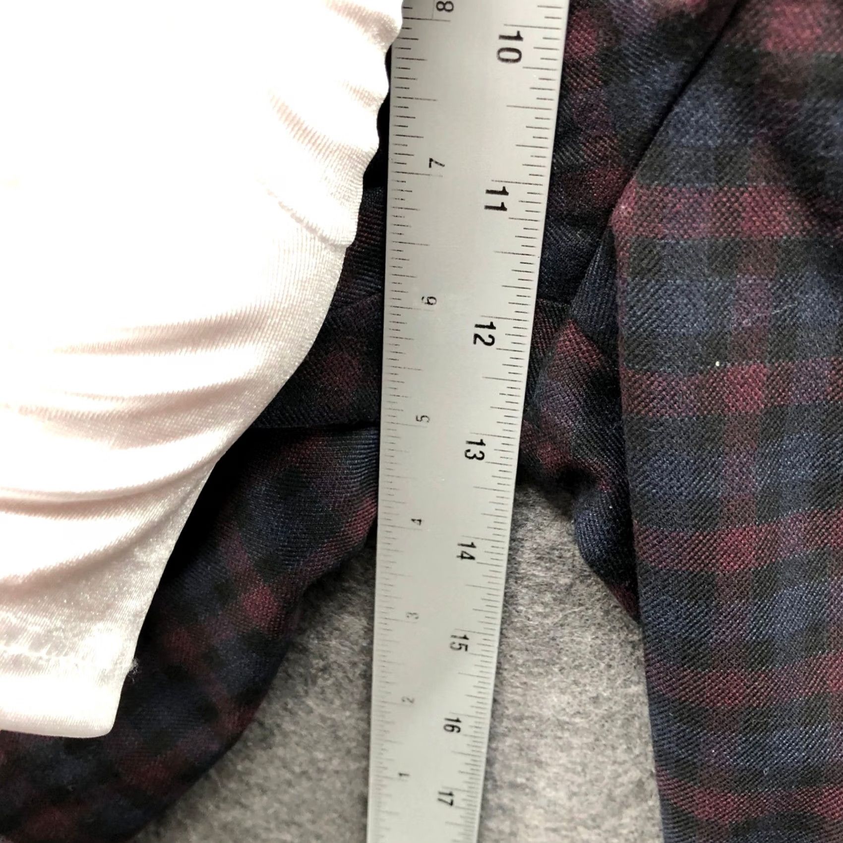 Express Express Dress Pants Womens 8 Tall Plaid Burgundy Navy Tie Waist High Rise Ankle Trimmed Pockets Belted Workwear Pants Size 30" / US 8 / IT 44 - 6 Thumbnail