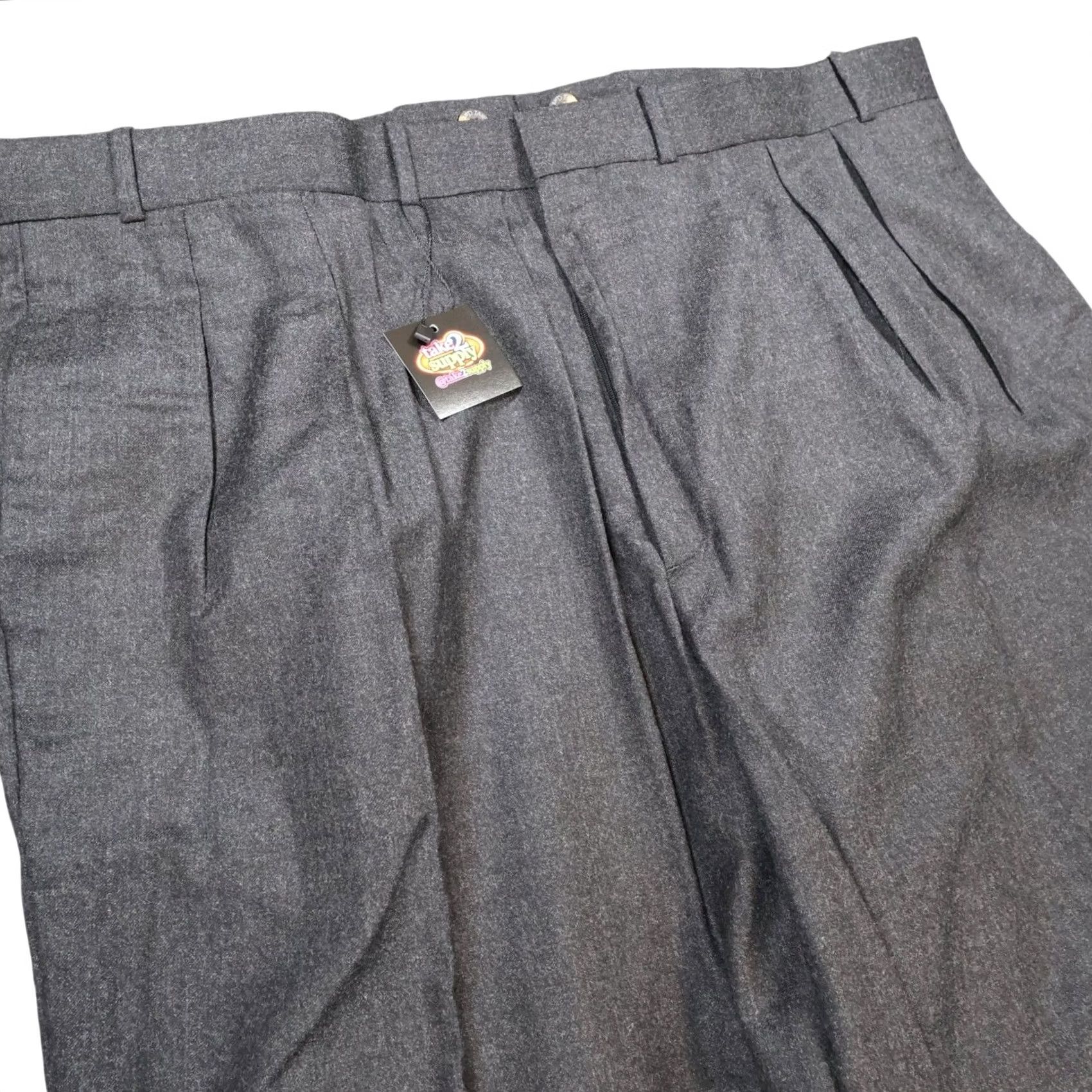 Lands' End Lands End Dress Pants Mens 44x34 Gray 100% Wool Pleated Portugal Size US 44 / EU 60 - 5 Thumbnail