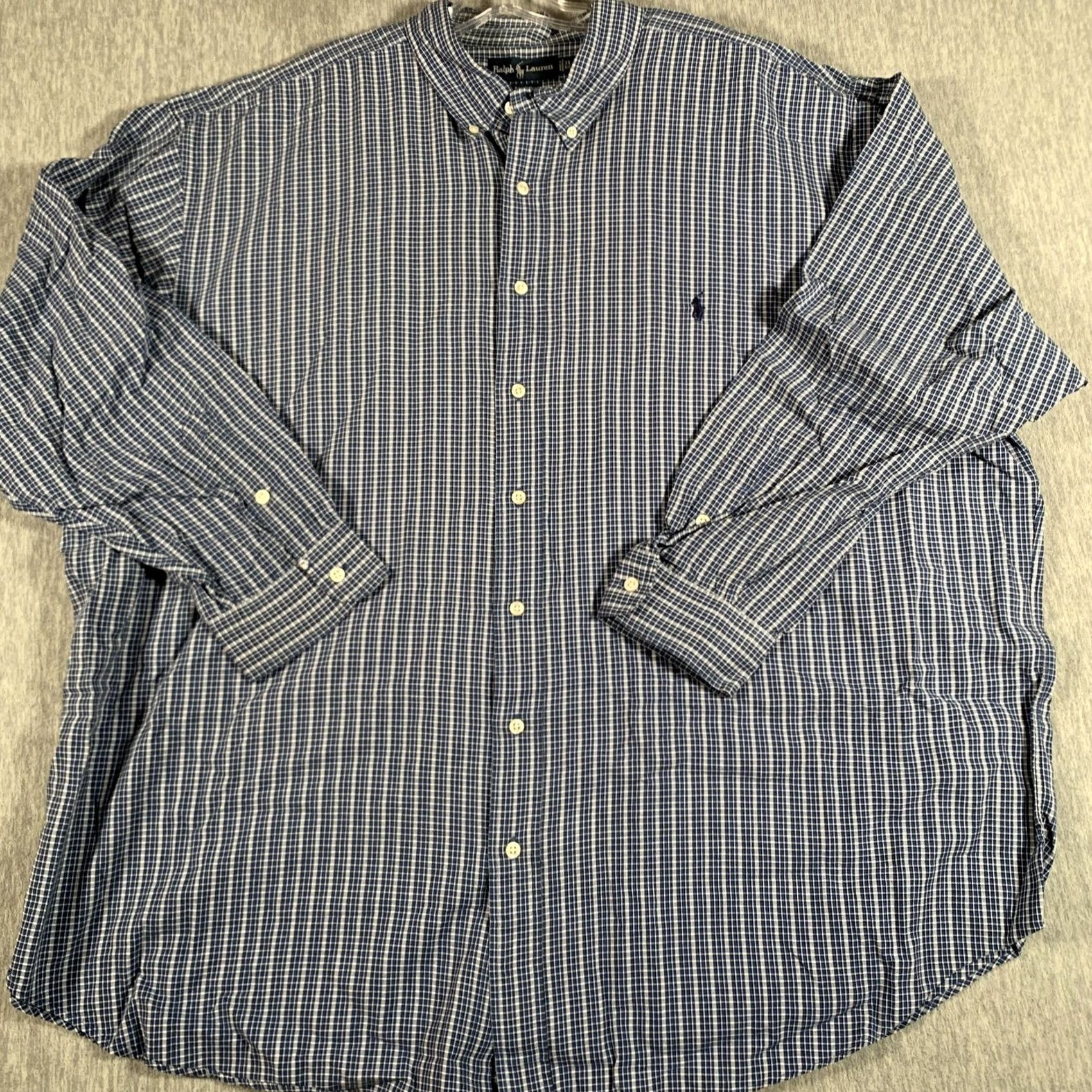 Ralph Lauren Ralph Lauren Blake Shirt Mens Big 3X Blue Check Button Down Long Sleeve Cotton Size US XXL / EU 58 / 5 - 3 Thumbnail