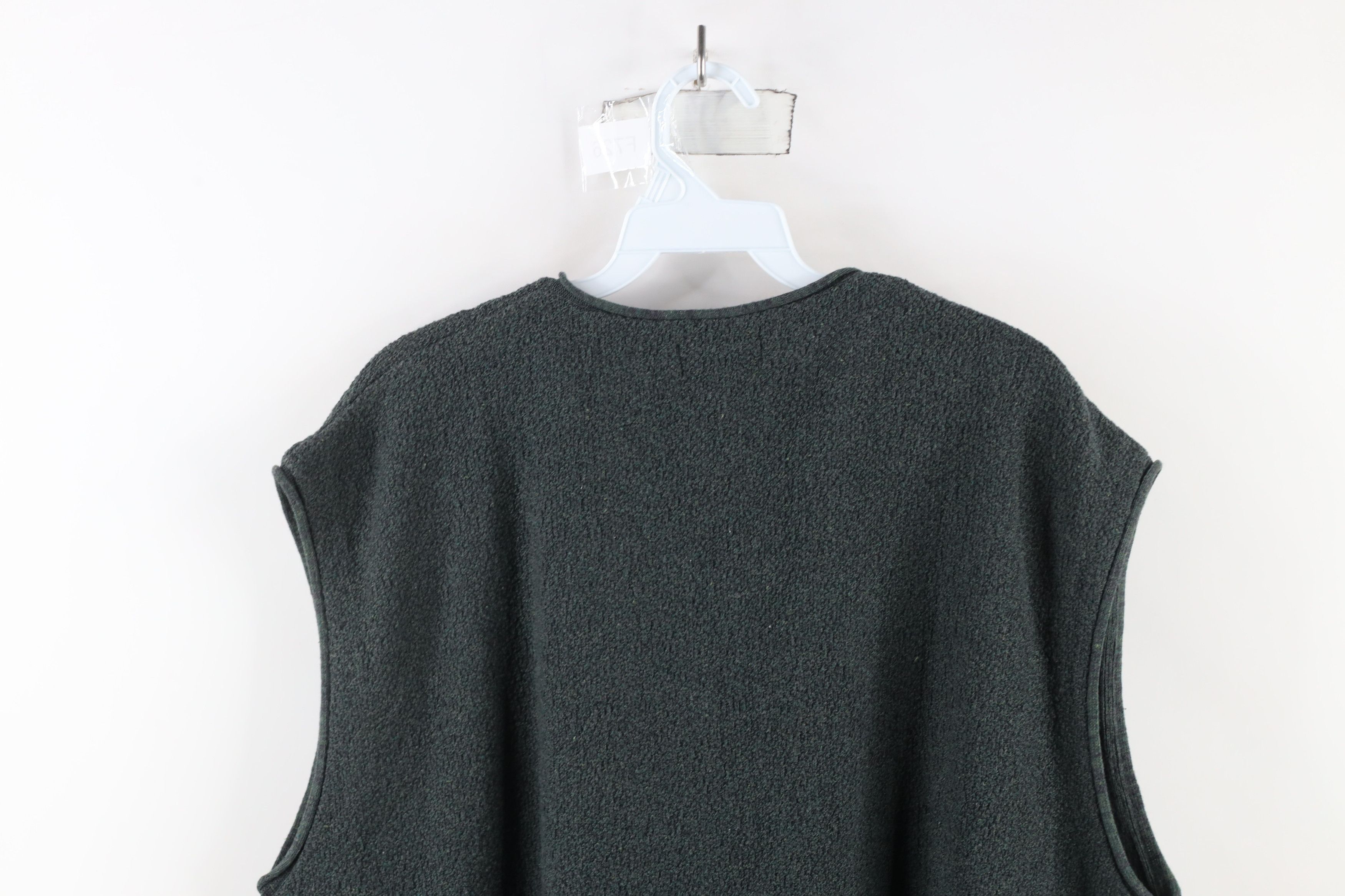 Vintage Vintage 90s Streetwear Cotton Textured Knit Sweater Vest USA Size US XL / EU 56 / 4 - 7 Thumbnail