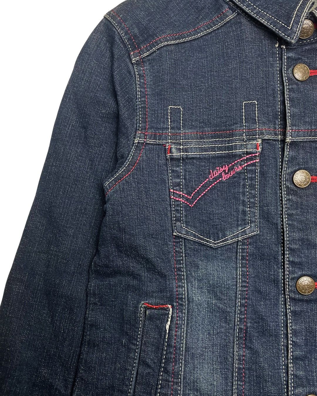 Japanese Brand Daisy Lovers Dark Wash Denim Jacket Size XS / US 0-2 / IT 36-38 - 8 Thumbnail