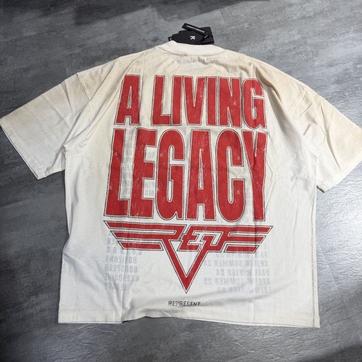 Represent Clo. Represent Reversible Living Legacy T-Shirt - Washed Ecru Size US M / EU 48-50 / 2 - 2 Thumbnail