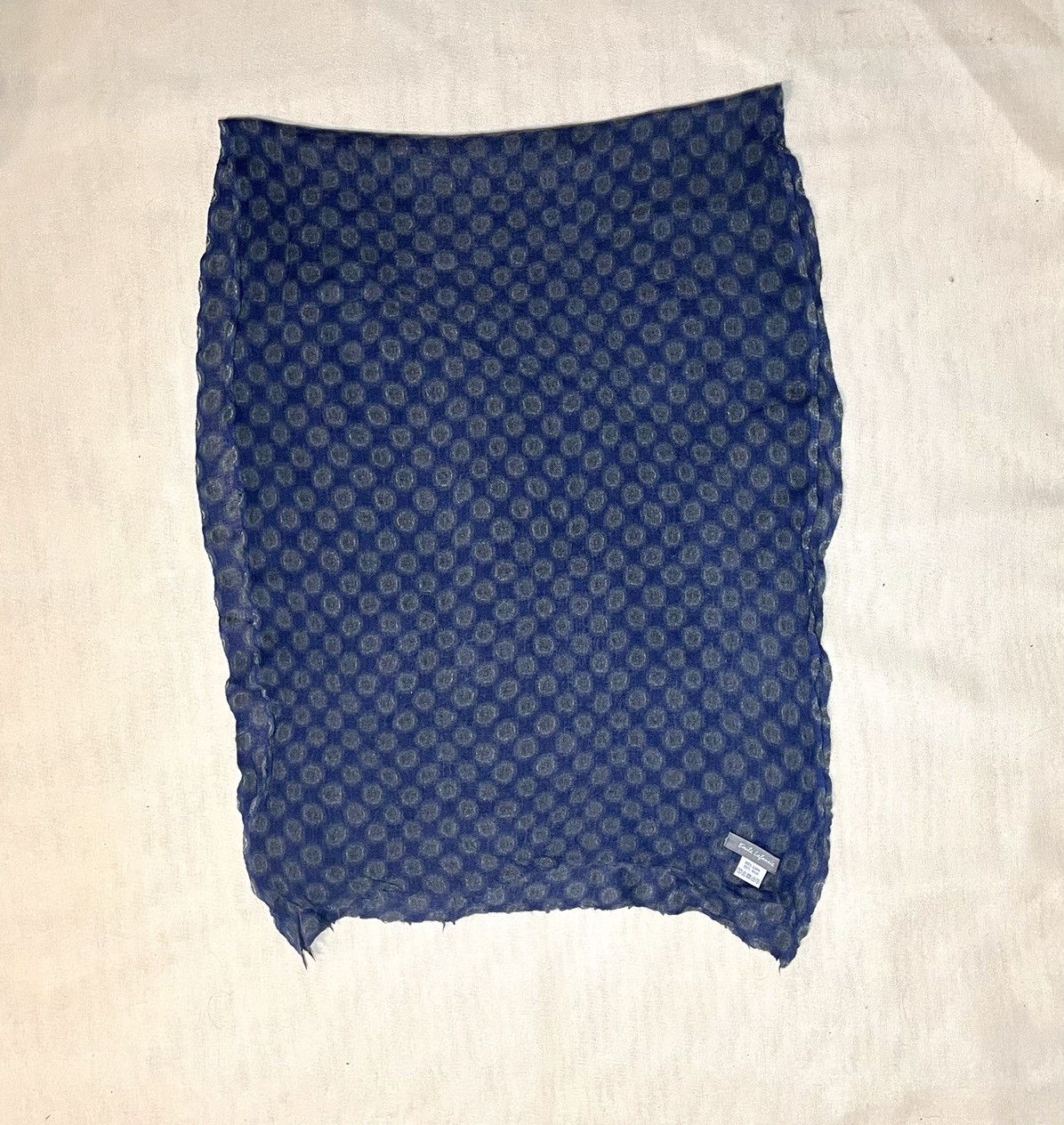 Vintage Emile Lafaurie blue wool scarf Size ONE SIZE - 3 Thumbnail