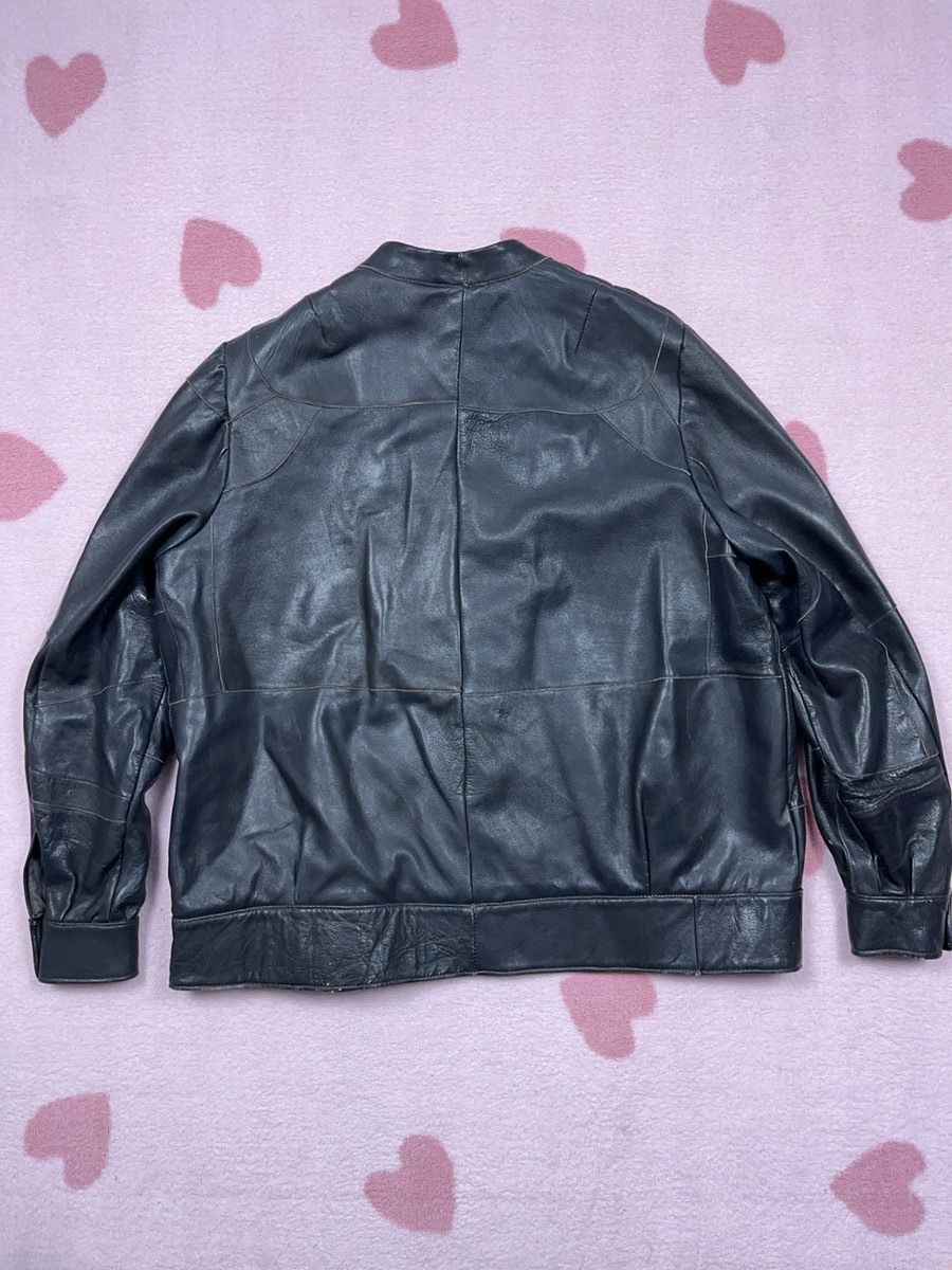 Japanese Brand × Vintage ➕ vintage gray submariner style 80s sick fit leather jacket Size US M / EU 48-50 / 2 - 5 Thumbnail