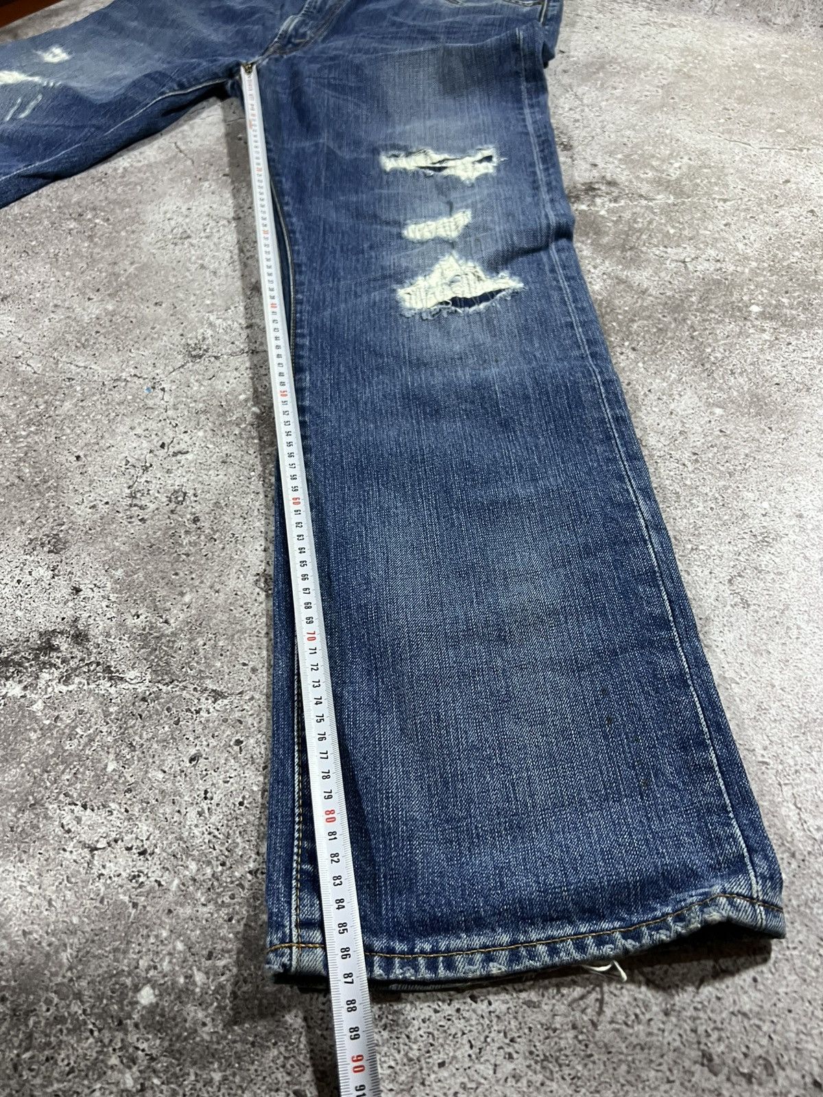 Levi's Vintage Levis Bootcut 505 Jeans Light Blue Faded Distressed Size US 36 / EU 52 - 10 Thumbnail