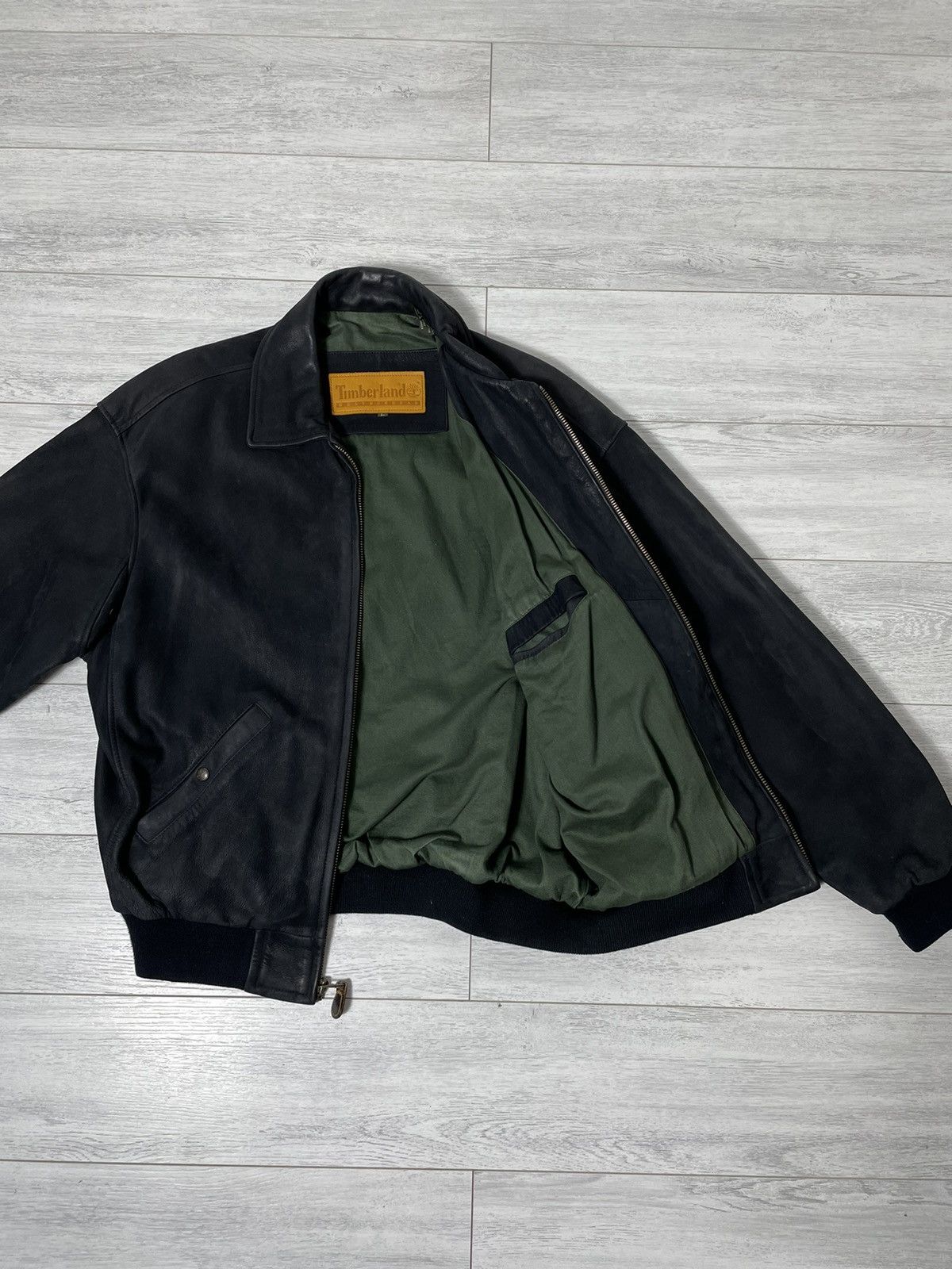 Timberland × Vintage Timberland Leather Black Bomber Weather-gear Size US L / EU 52-54 / 3 - 19 Thumbnail