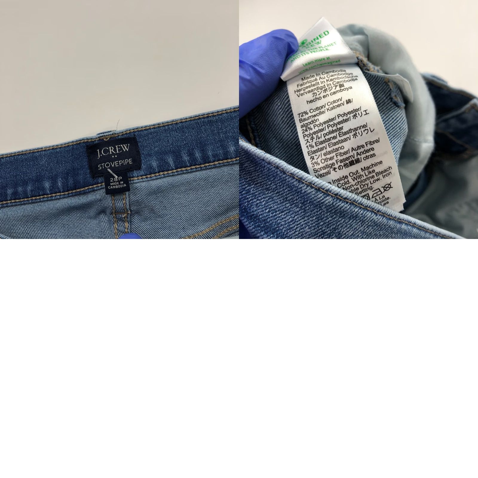 J.Crew J.CREW Factory Stovepipe 28p Petite Denim Jeans BlueMid Rise Jeans 5-Pocket Stretch Womens Petite 28P Blue Size 28" / US 6 / IT 42 - 8 Thumbnail